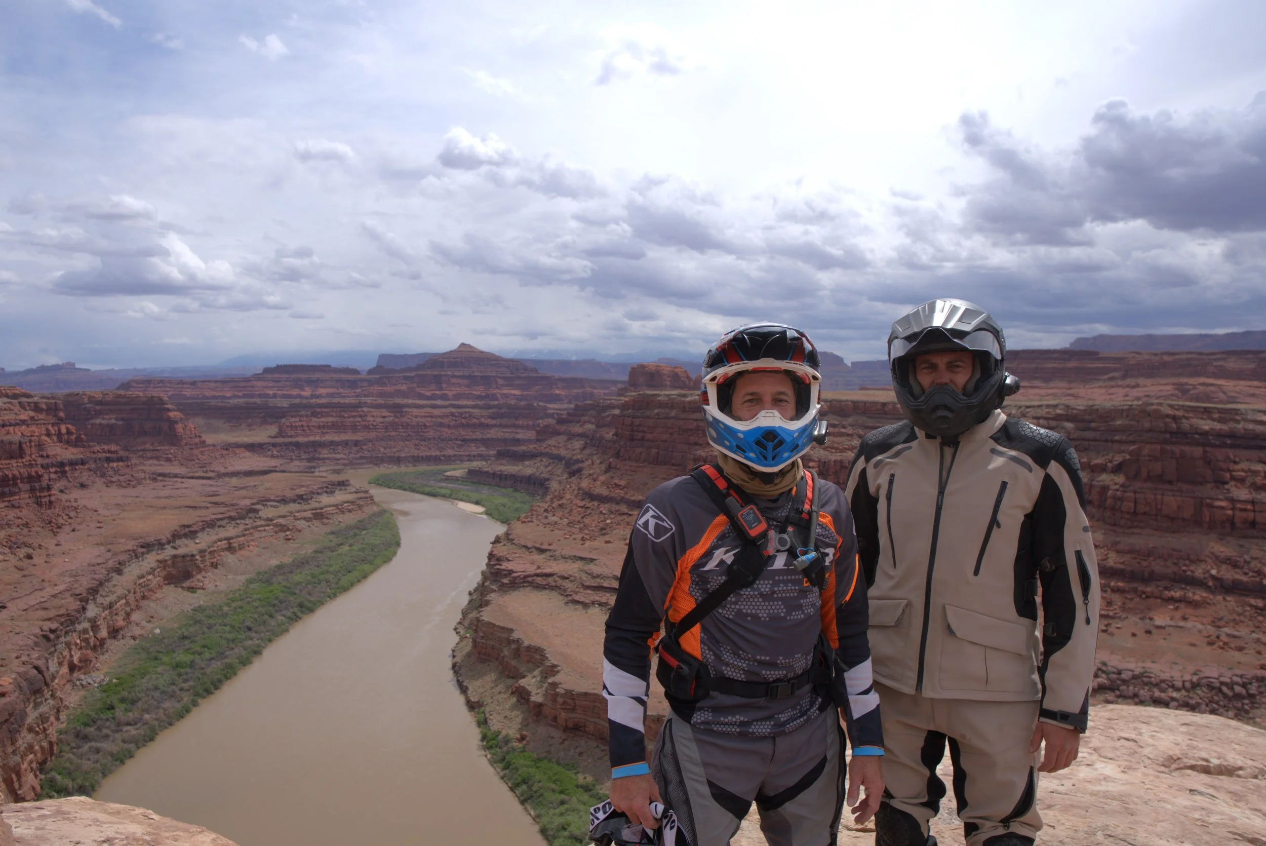 Utah motorcycle tour riding through red-rock desert terrain