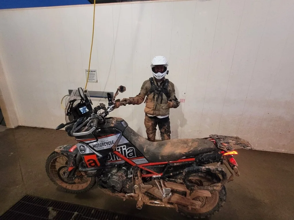 Utah motorcycle tour riding through red-rock desert terrain
