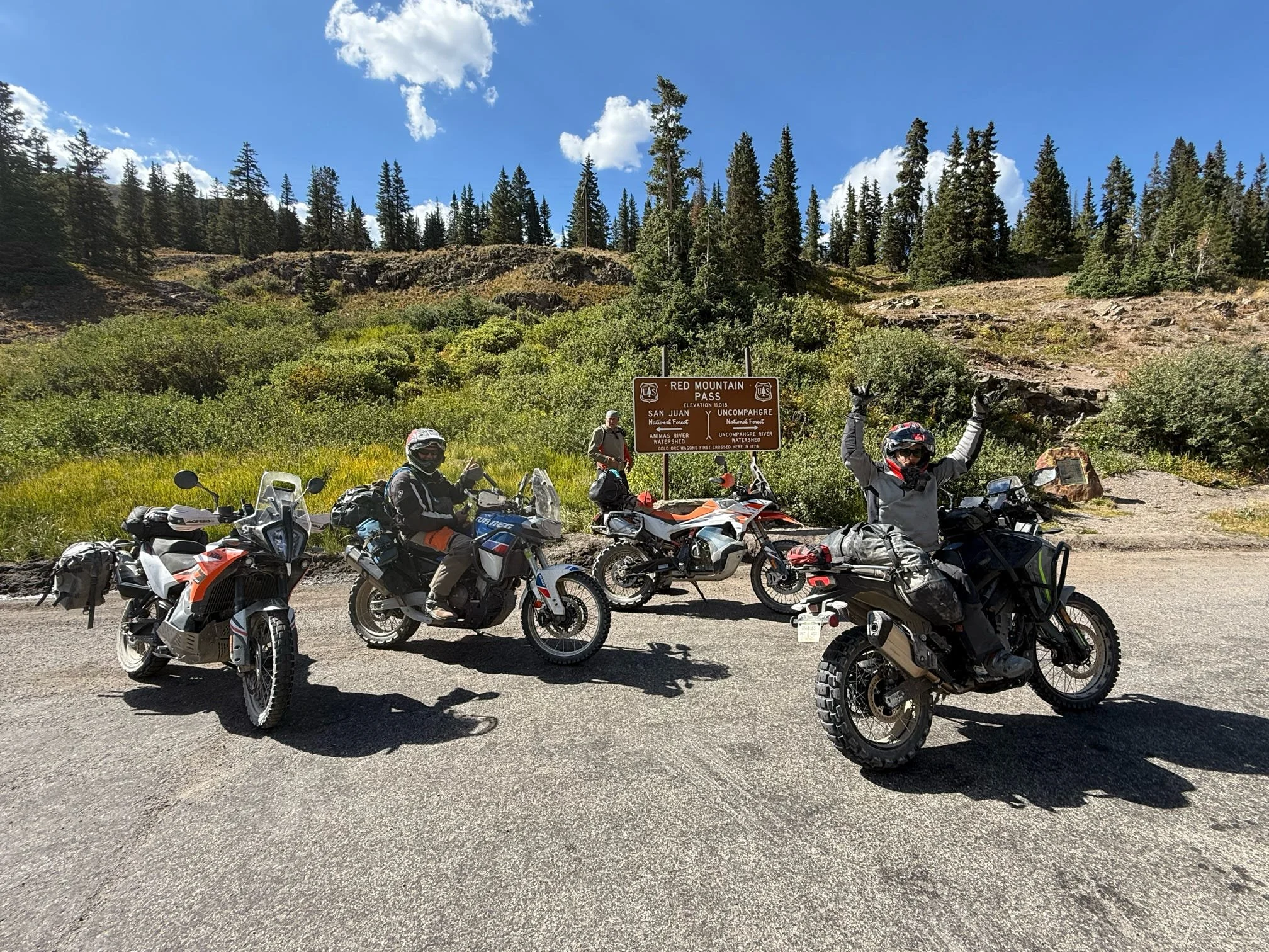 Colorado motorcycle tour riding through high mountain pass
