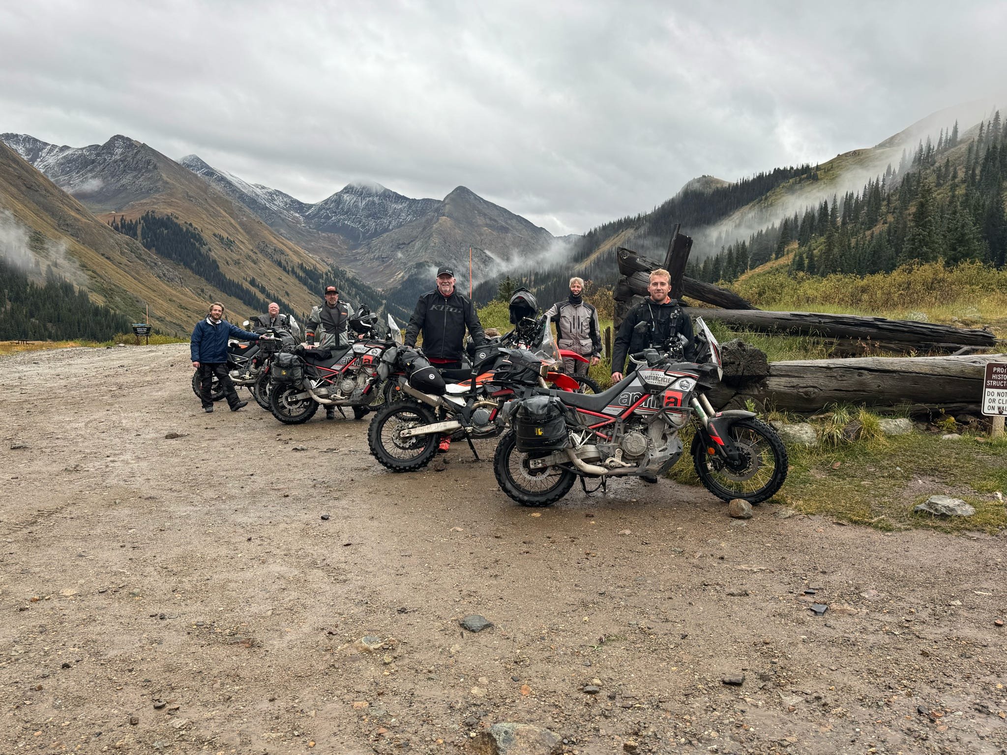 Colorado motorcycle tour riding through high mountain pass