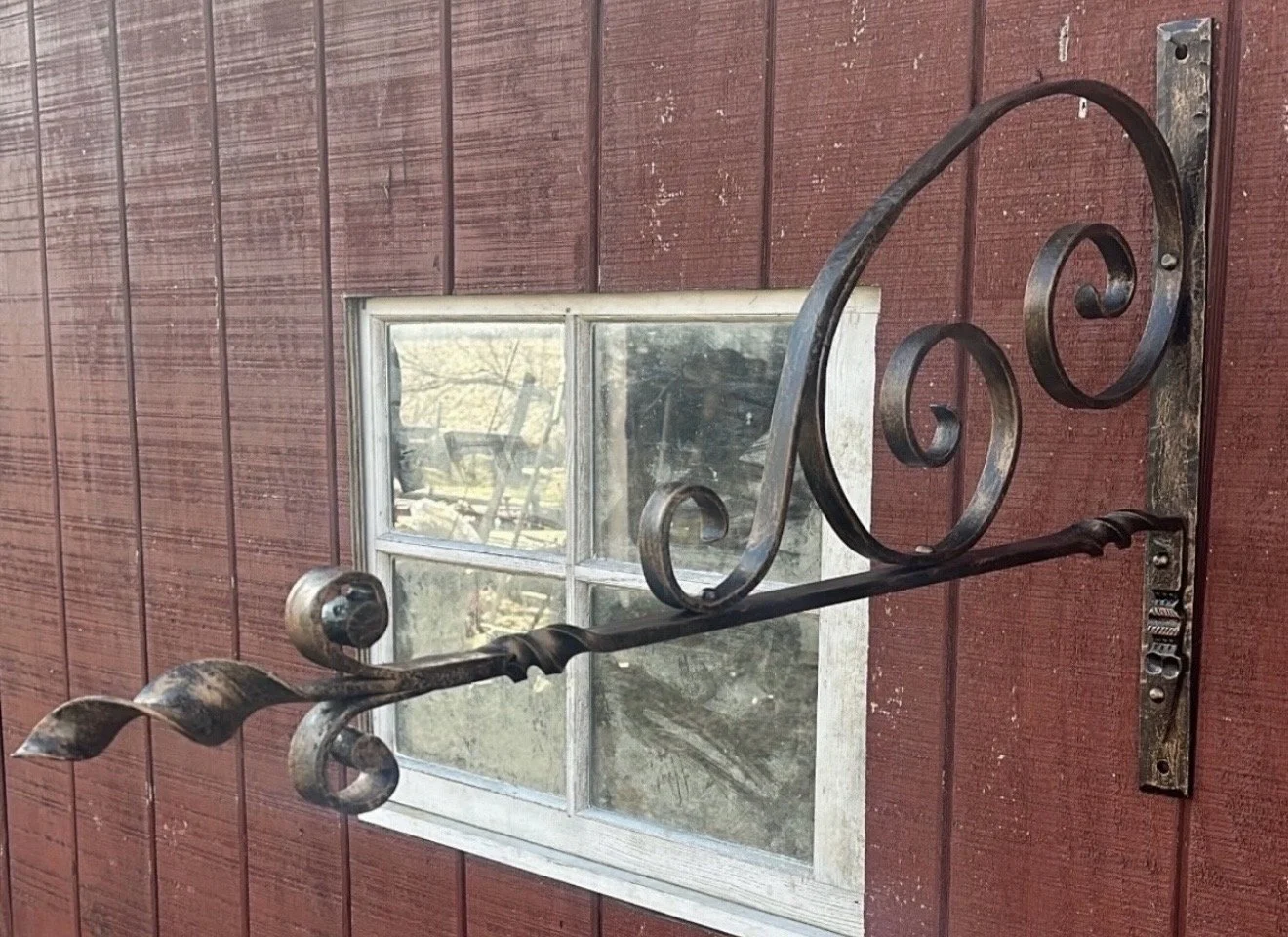 Bronze patinaed plant hanger/ sign bracket