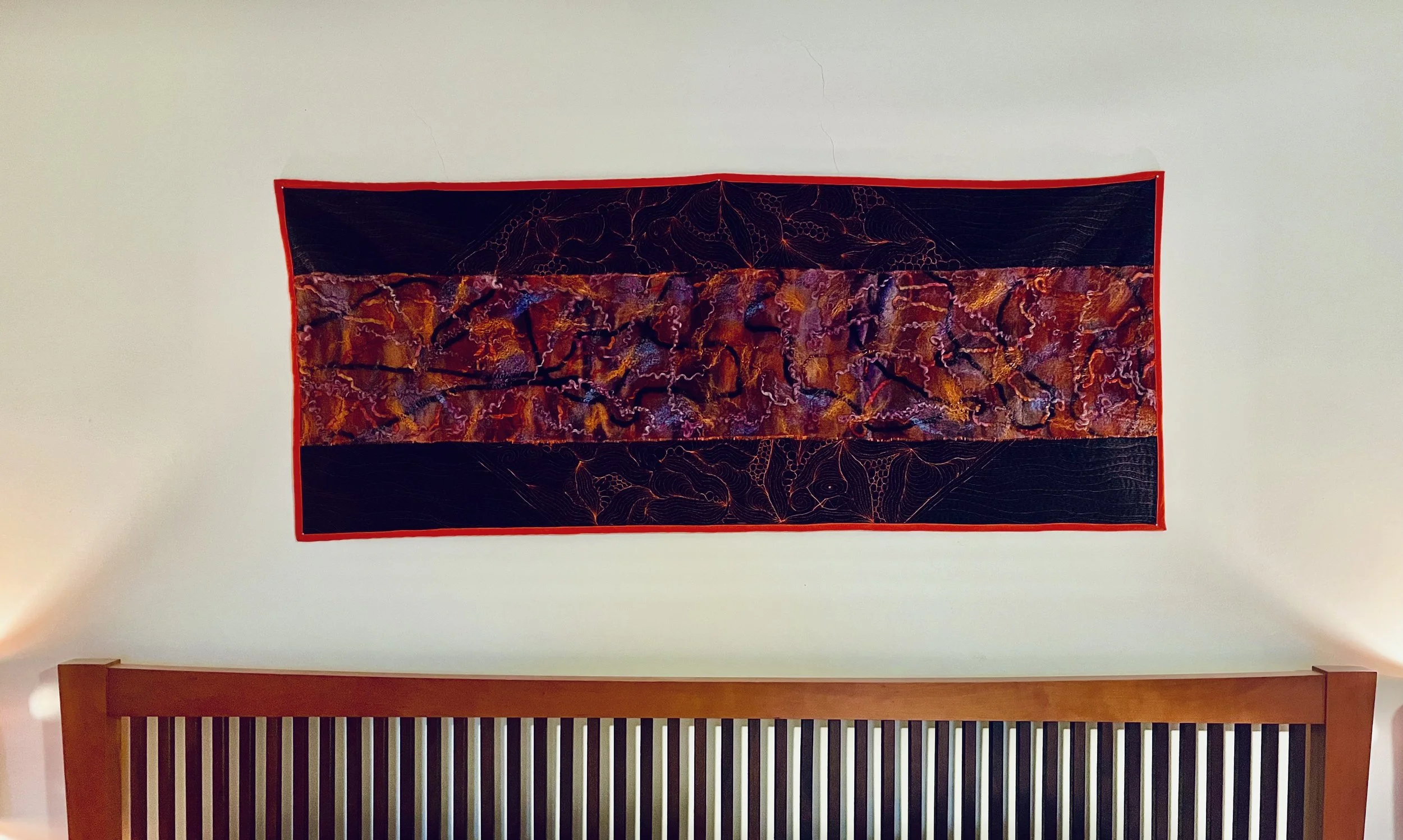 Felting combined with machine quilting 5' x 2'