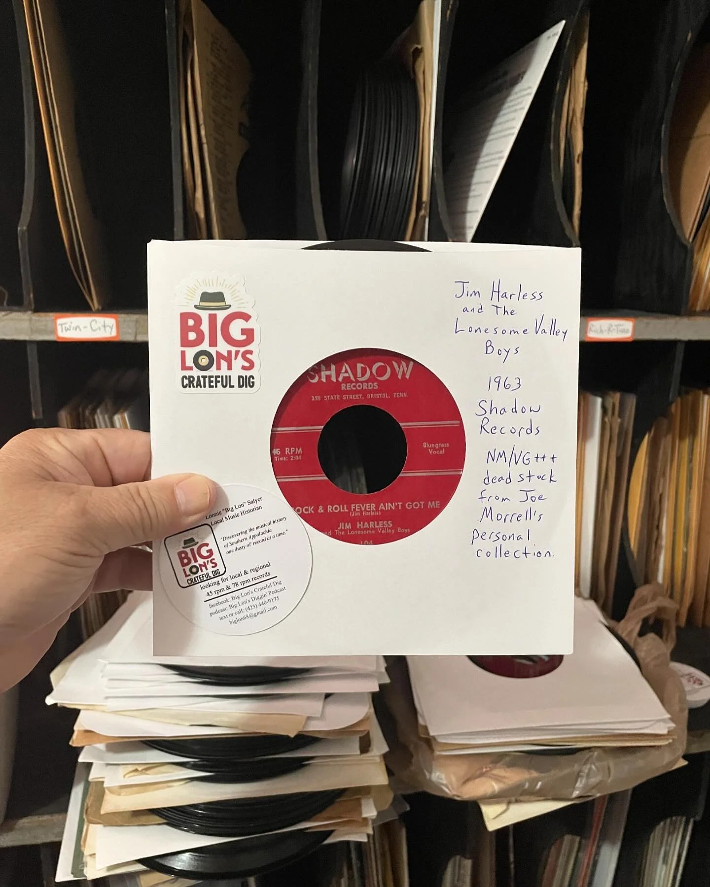 Sending a local #45rpm treasure to Texas to reunite with the family of the artist. #45rpm #bluegrassrecords #bristoltn