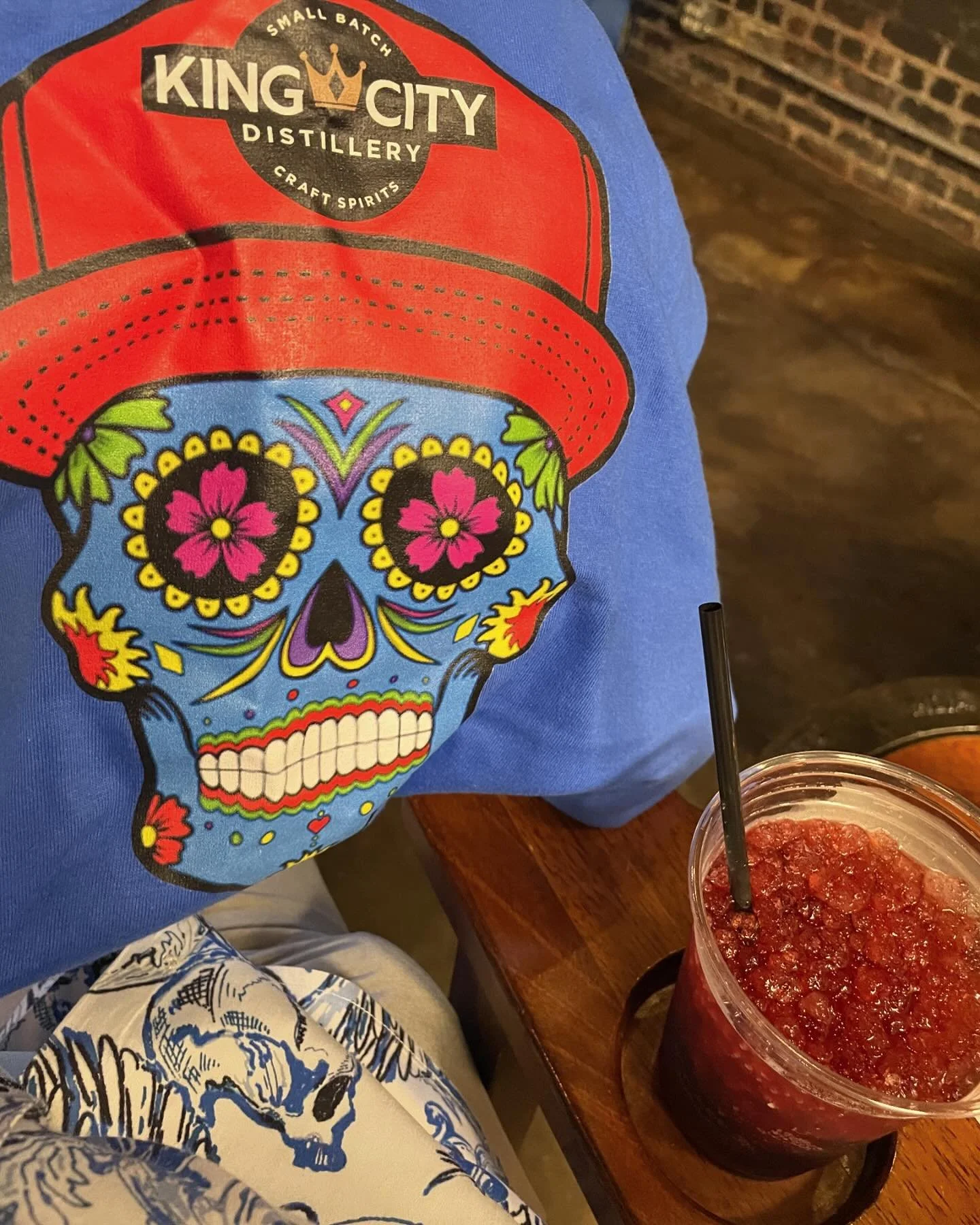 BlackBerry Cheerwine in the cup and a fresh candy skull tee!