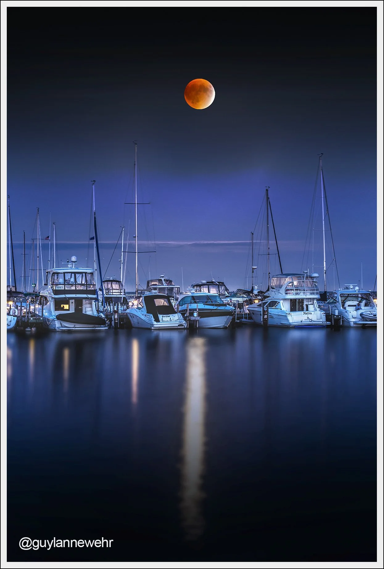 Down at the Milwaukee Marina on a Full Luna Eclipes in September 2015.