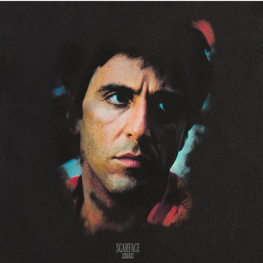 Kith X Scarface Tony Portrait Vintage Tee (Color -Black 