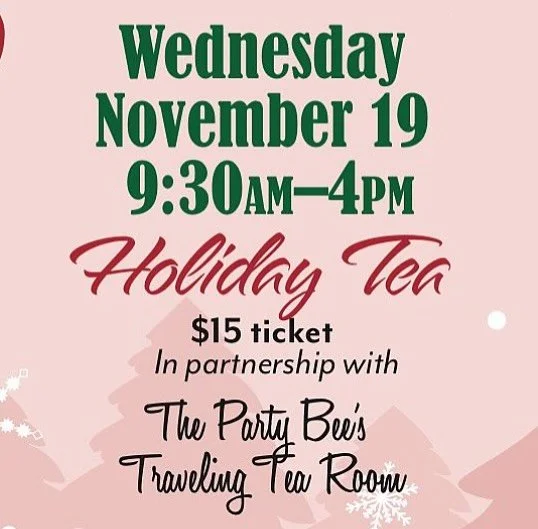 Come by in the morning for the Traveling Tea Room at Merry Market, the wonderful holiday shopping fundraiser hosted by @dominionguildarlington to benefit our local charities in the Arlington, Virginia area. The tea room will be serving scones and tea