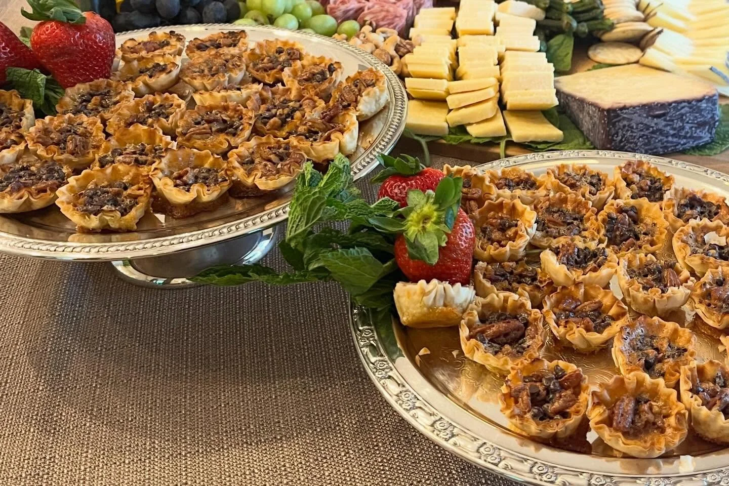 Mini derby pie bites with pecans and semi sweet chocolate chips. #derbyparty #kentuckyderby #derbypie