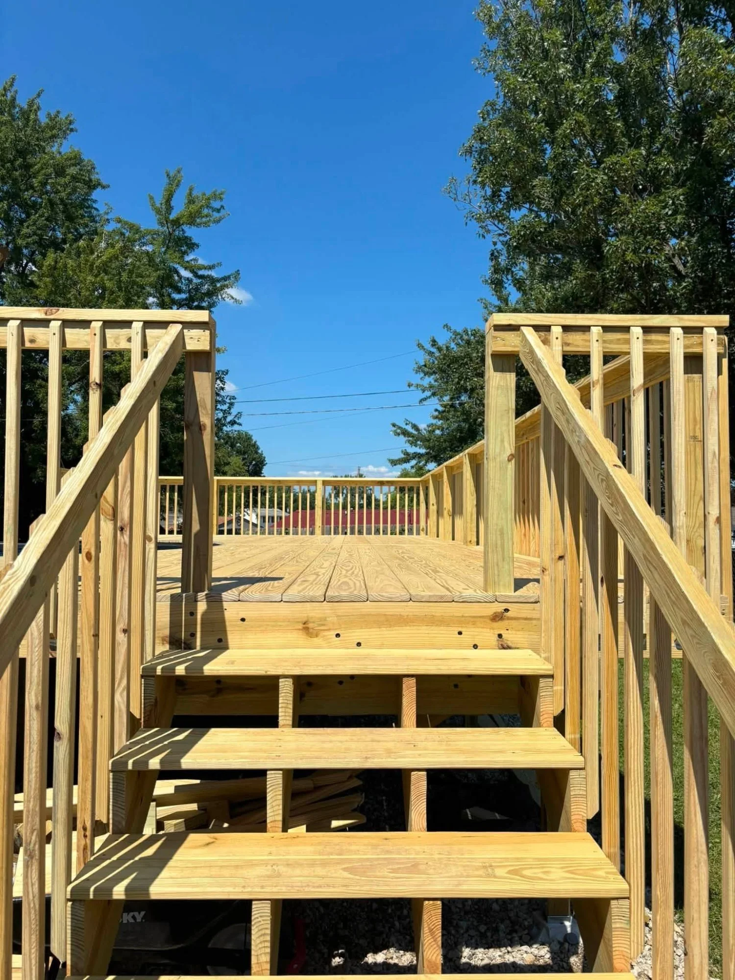 Pressure-Treated Deck Stairs