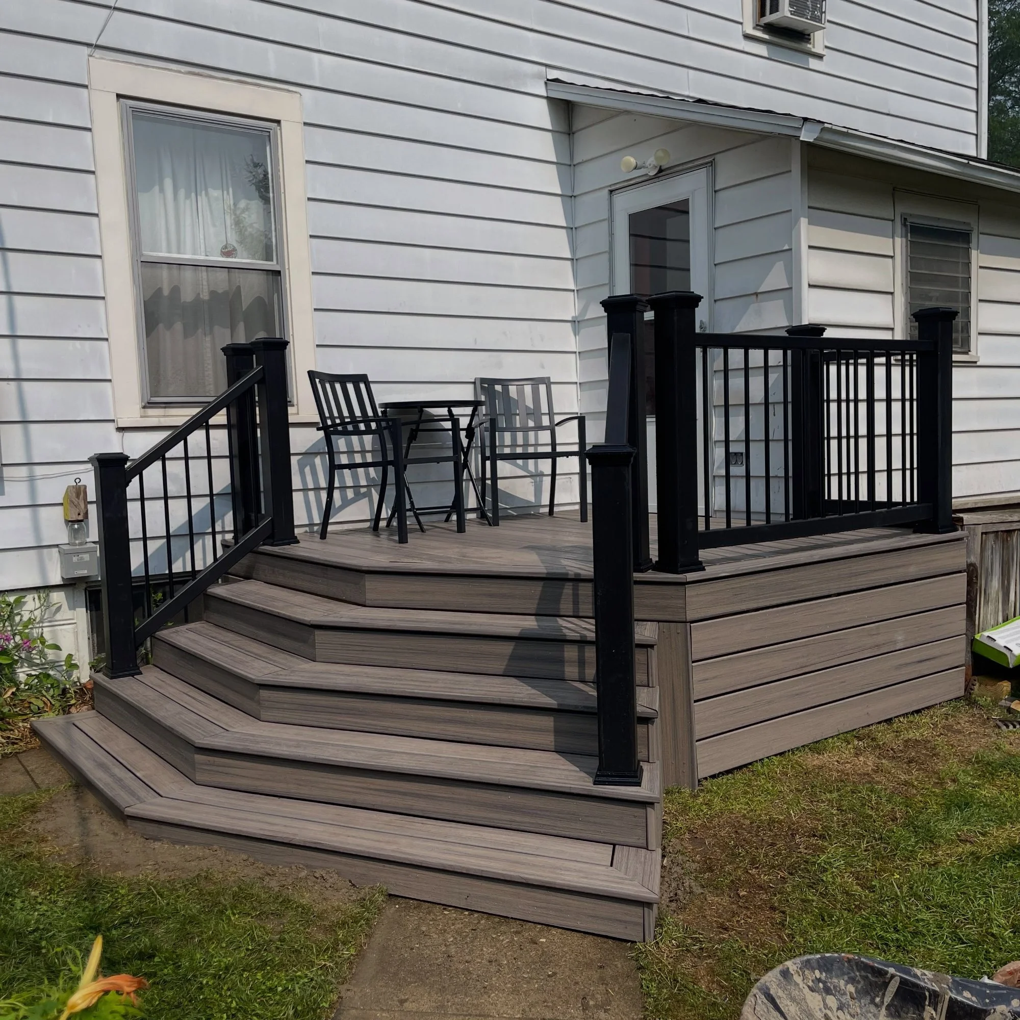 Composite Deck with Black Railing