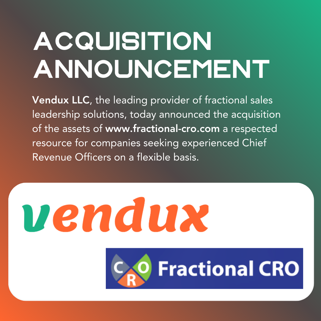 Vendux Acquires Fractional-CRO.com to Strengthen Its Leadership in Fractional Executive Services