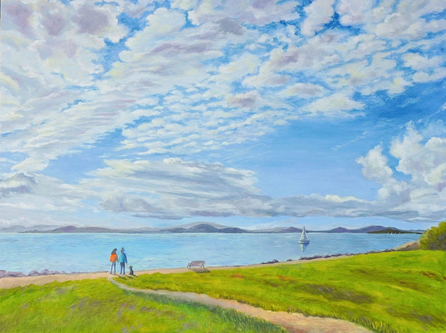 Clouds at Berkeley Marina, 30"x40", oil on canvas
