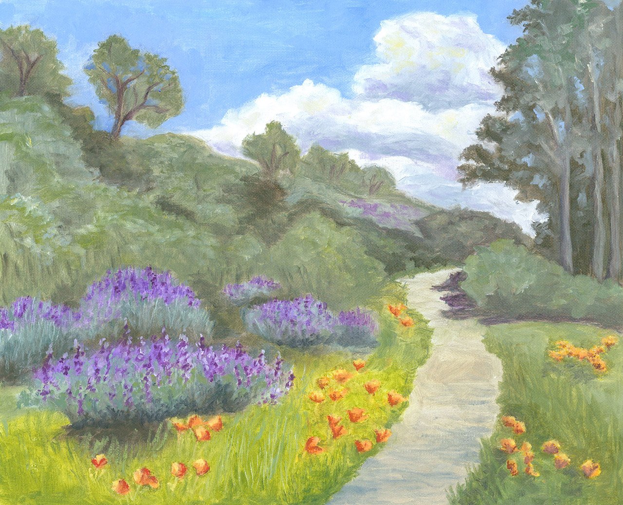 Seaview Trail, 12"x15", oil on canvas