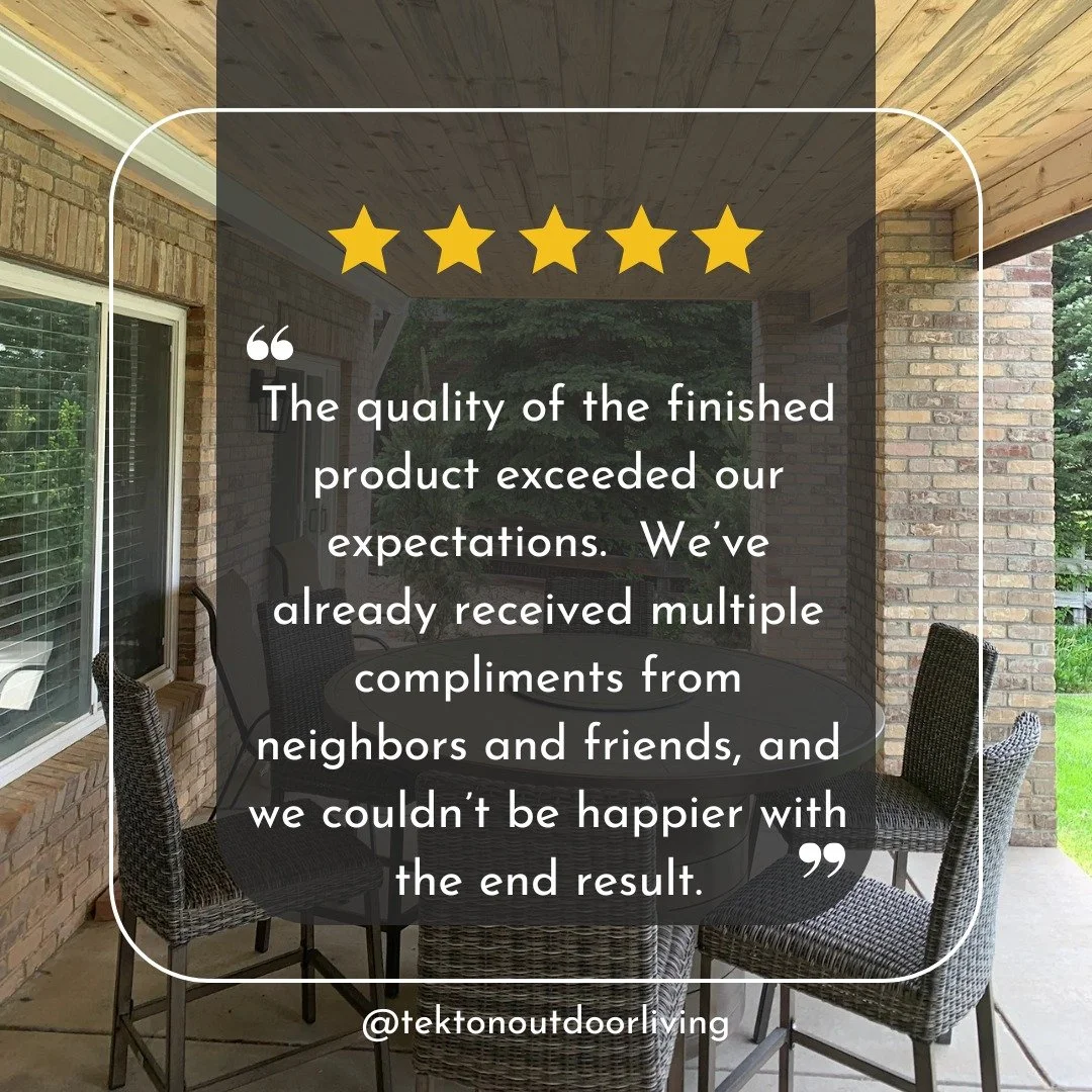 Five stars and all smiles! ⭐️⭐️⭐️⭐️⭐️
We love turning visions into outdoor spaces neighbors can&rsquo;t stop talking about.

&ldquo;We&rsquo;ve already received multiple compliments from neighbors and friends&hellip;&rdquo;
That&rsquo;s the Tekton st