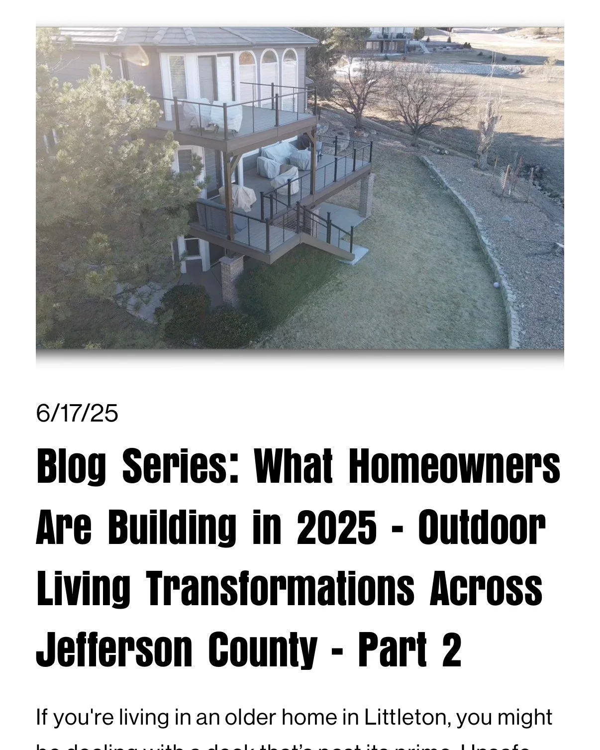 See what &ldquo;outdoor upgrade&rdquo; really means‼️

From rotted and risky to refined and ready for Colorado winters&mdash;this week&rsquo;s blog post highlights two deck transformations in Littleton that completely redefined outdoor living.

🔹 Re