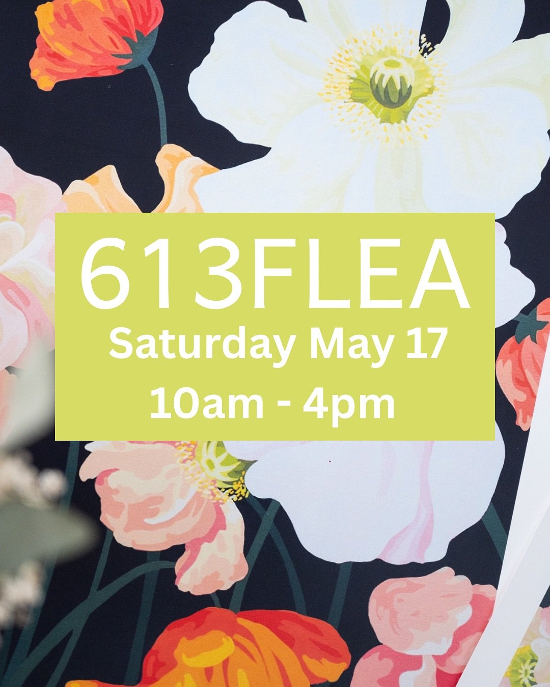 My first summer @613flea is TOMORROW! 🥳 I&rsquo;ll have some of my vibrant floral cutouts &amp; new mini paintings along with my beloved greeting cards, dishwasher safe stickers, and framable prints 💓

❤️ @613flea 
🗓 Saturday May 17
⏰10am-4pm 
📍 