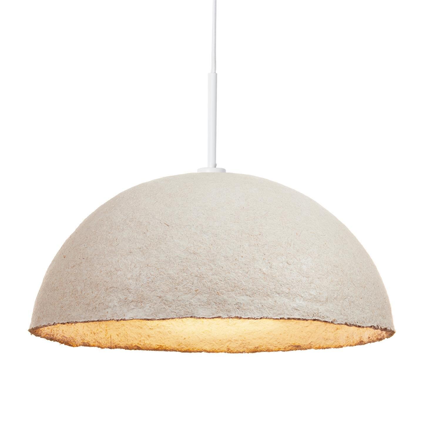 MushLume Hemi Pendant is all about pushing interior lighting to the limits with a 23&Prime; diameter dome structure made from natural, sustainable and biodegradable mushroom material. It&rsquo;s a sizable representation of the adaptability of this dy