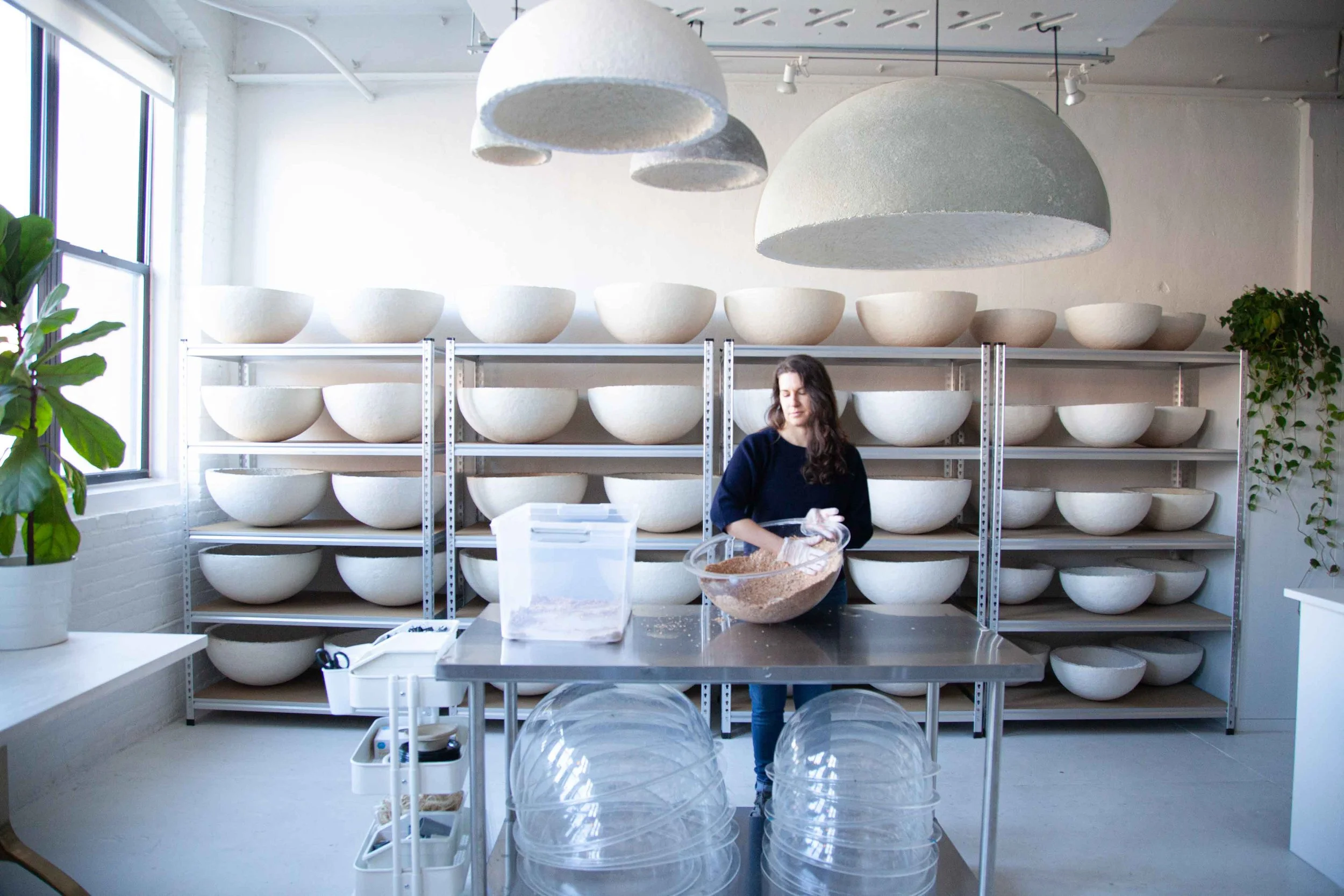 Danielle Trofe in biofabrication studio in brooklyn ny