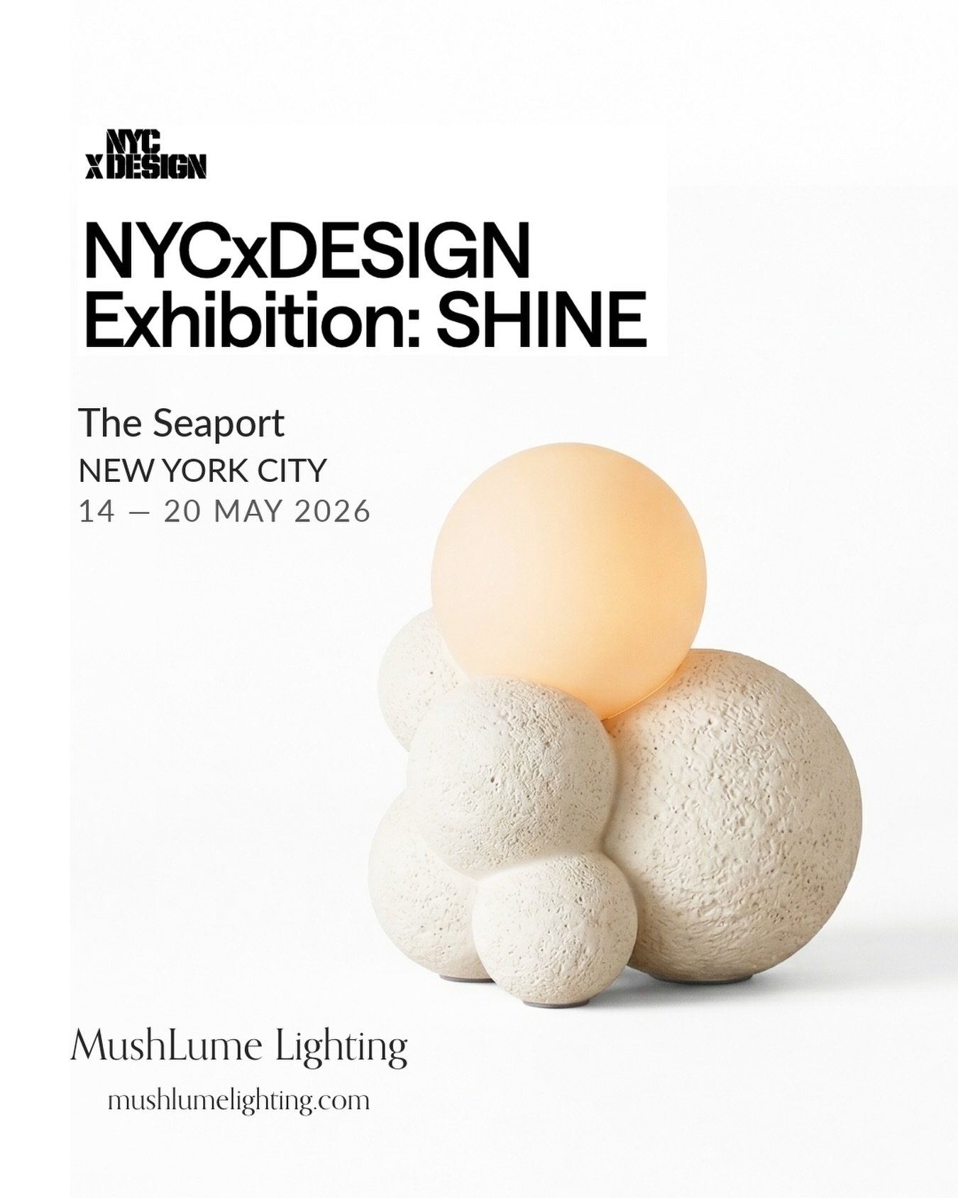 We&rsquo;re honored to be part of SHINE, the 2026 NYCxDESIGN Exhibition exploring light as both material and message.

Presented at The Seaport and curated by @harryallendesign in partnership with @coolhunting, SHINE brings together 70 designers whos