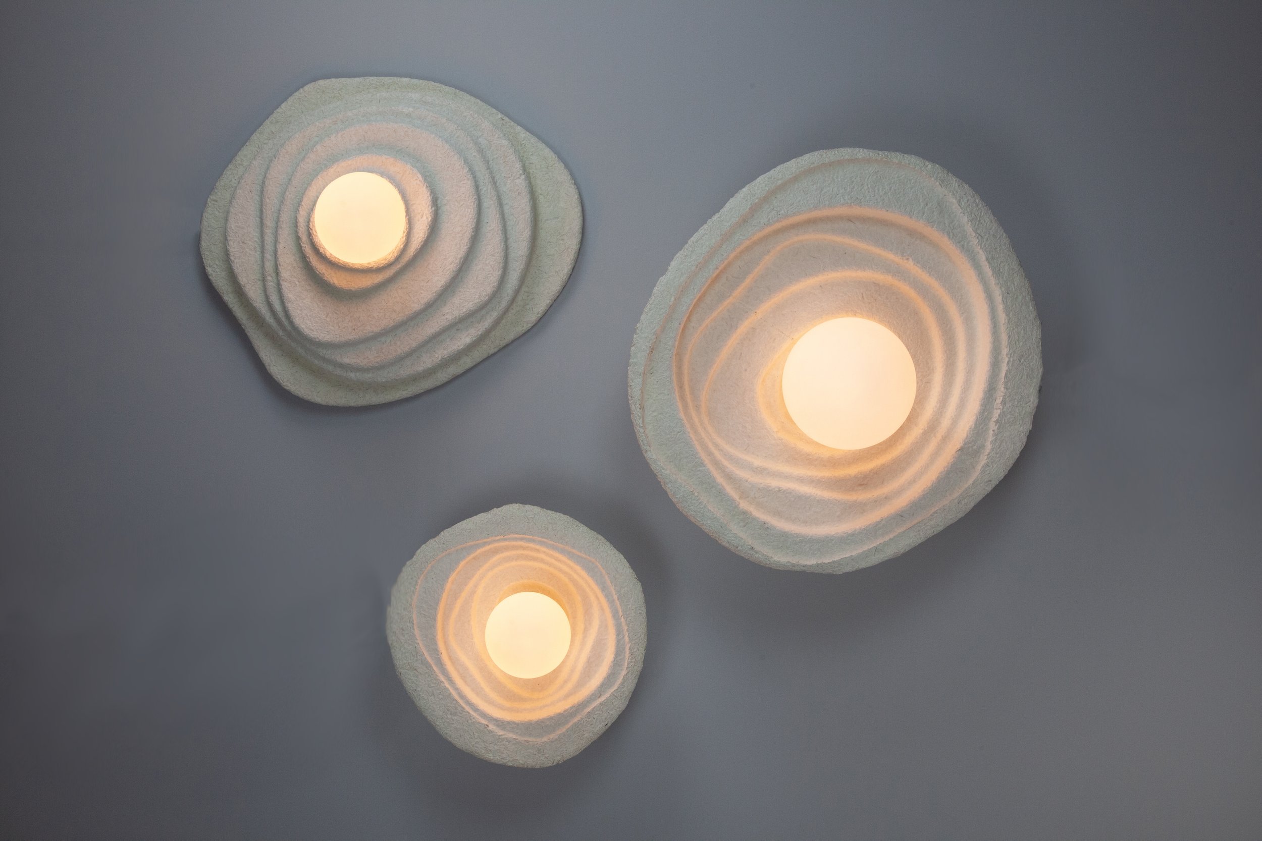 MushLume Terrace  Sconces grown from mushroom mycelium