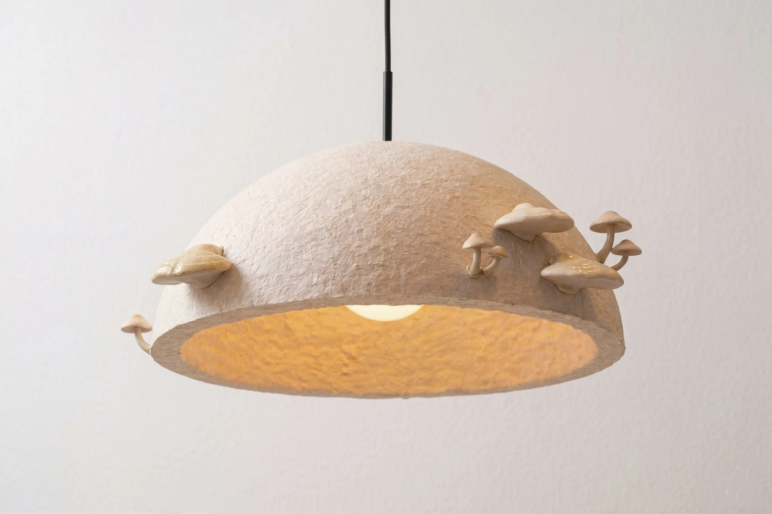 Mycelium lamp grown from mushrooms (ai embellished)