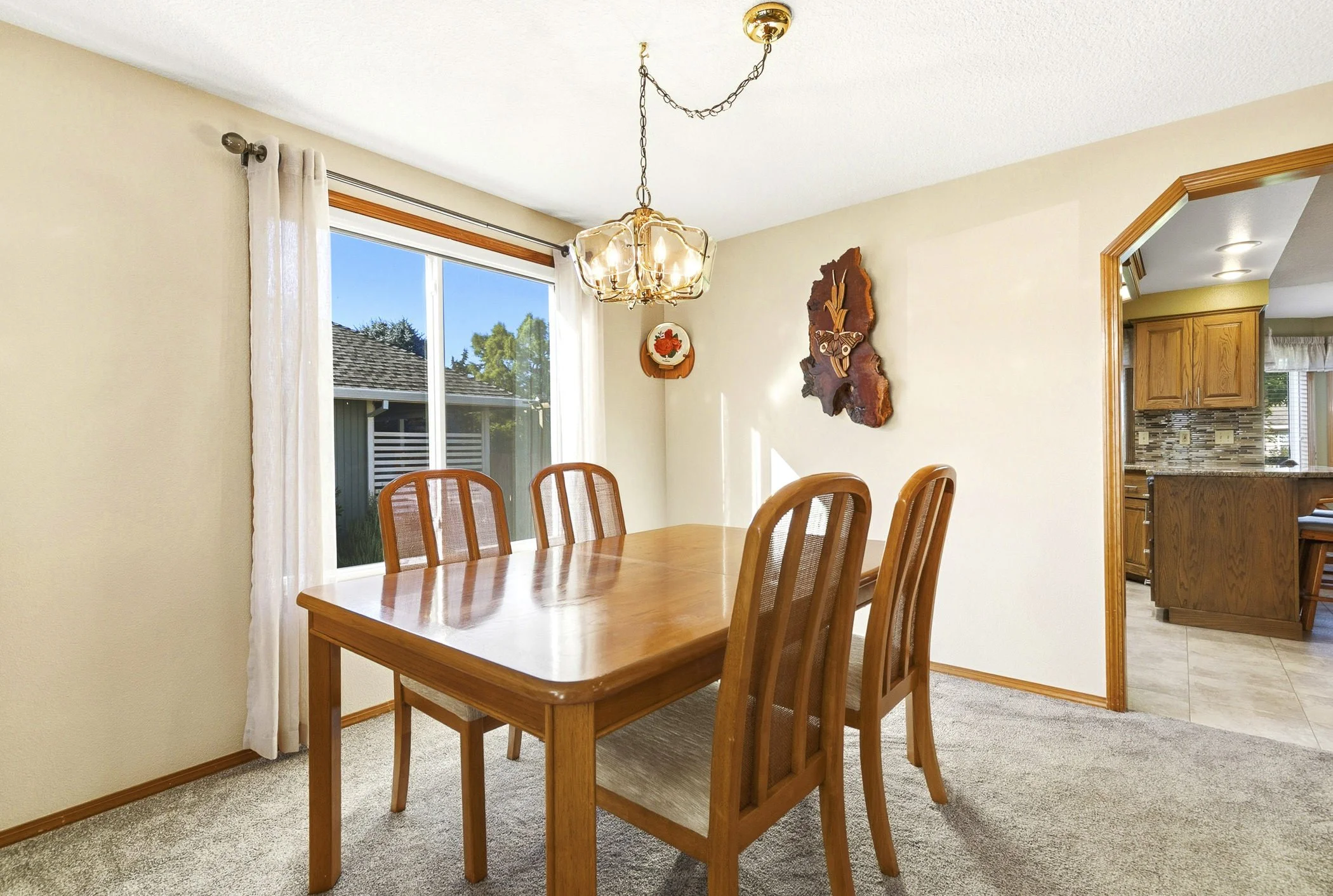 Formal dining area in home located in Columbia City, OR
