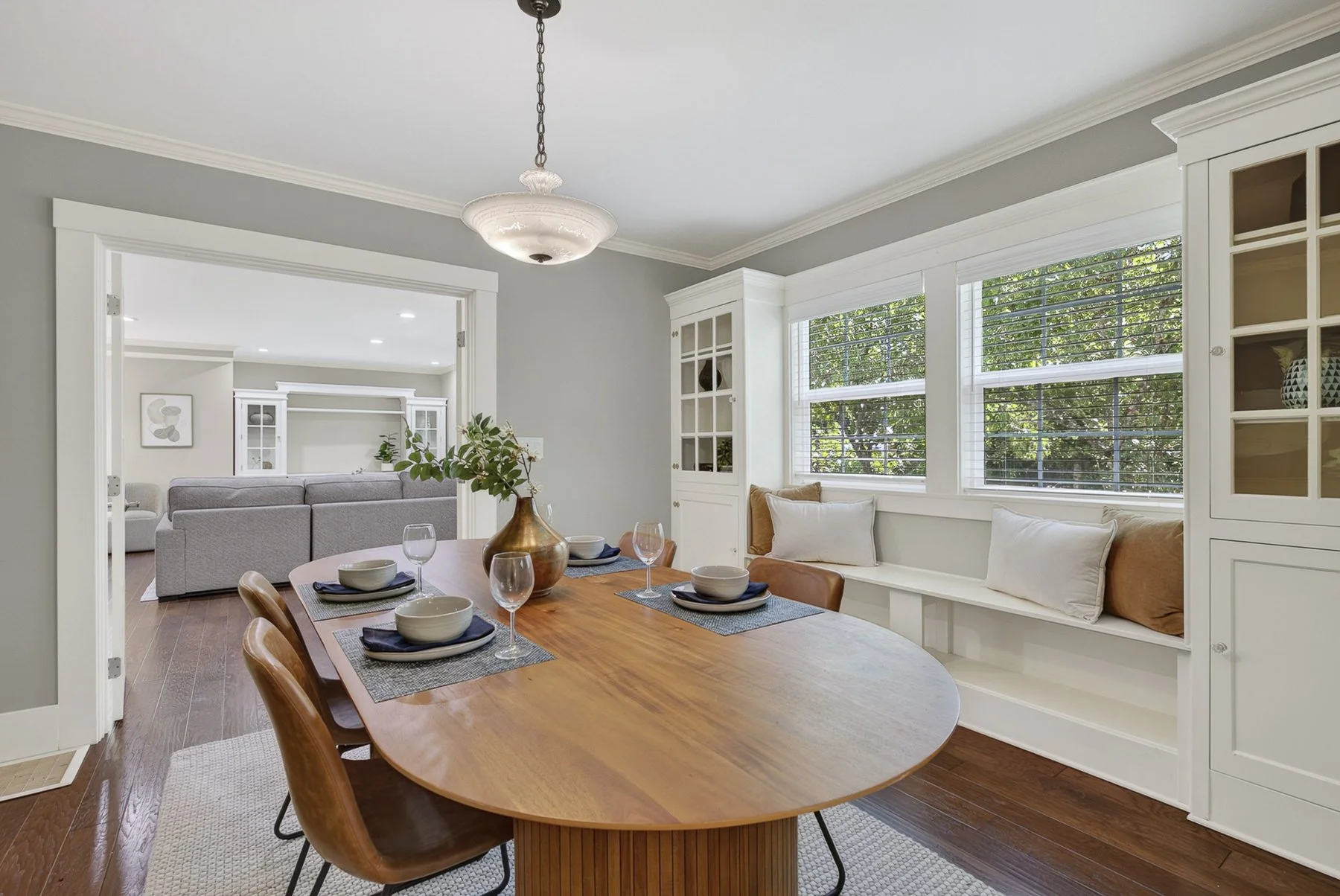 Elegant dining area inside a home in southeast Portland, OR