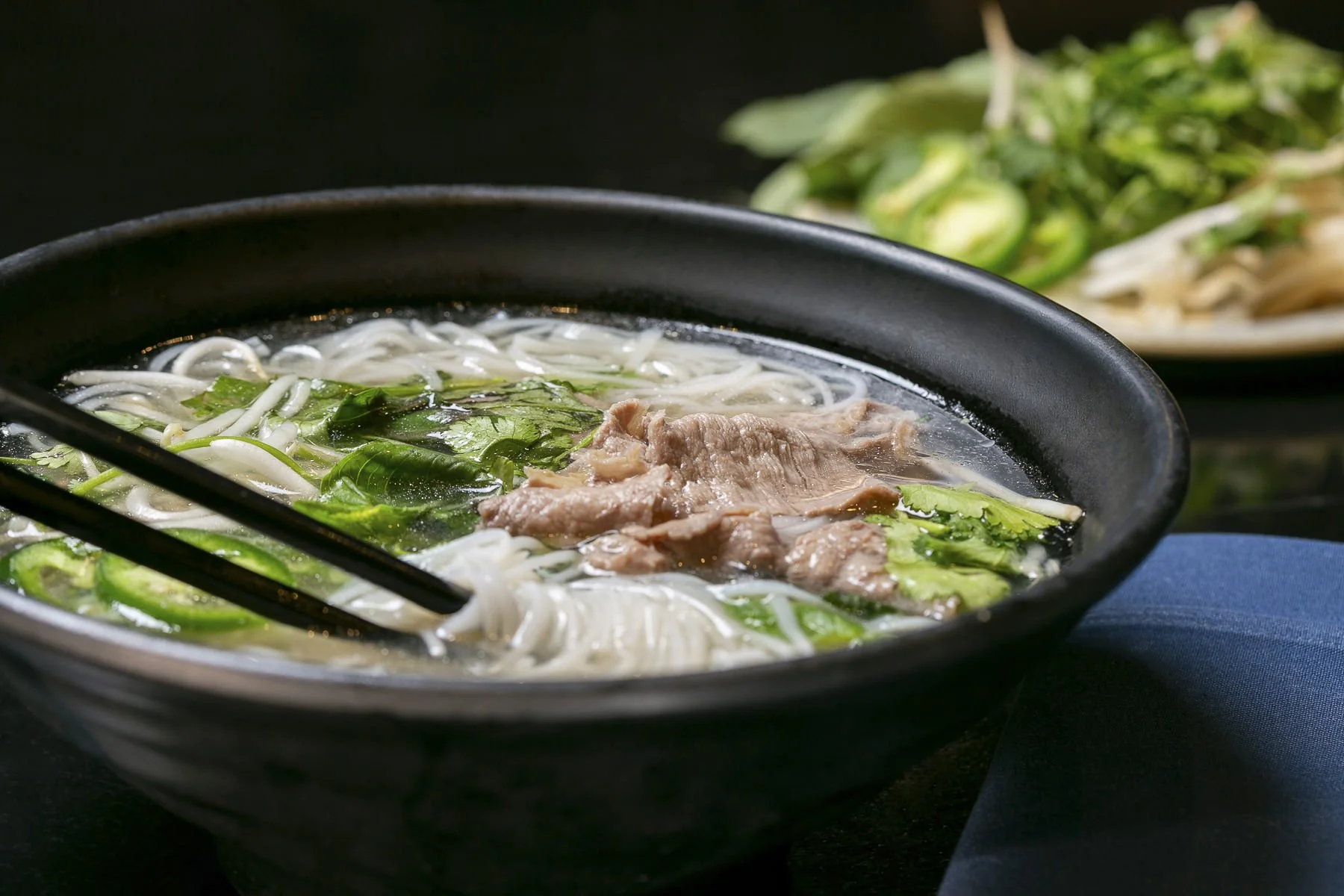 Delicious bowl of pho captured by professional food photographer Paul Rich Studio