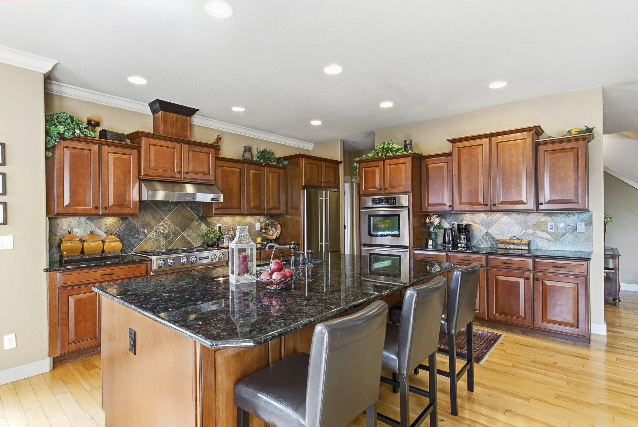 Elegant kitchen within a luxury home in a Portland, Oregon home photographed by Paul Rich Studio