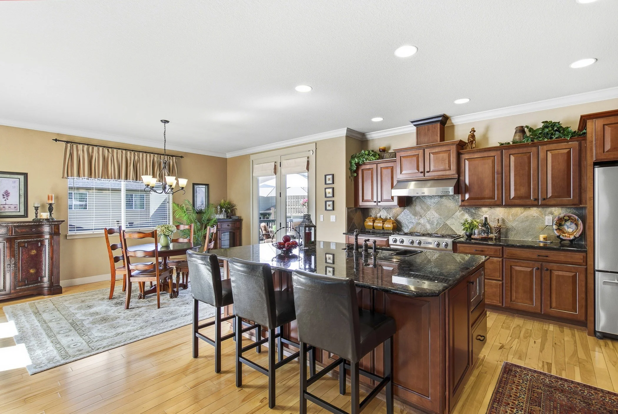 Spacious kitchen located in a luxury home in Portland, Oregon