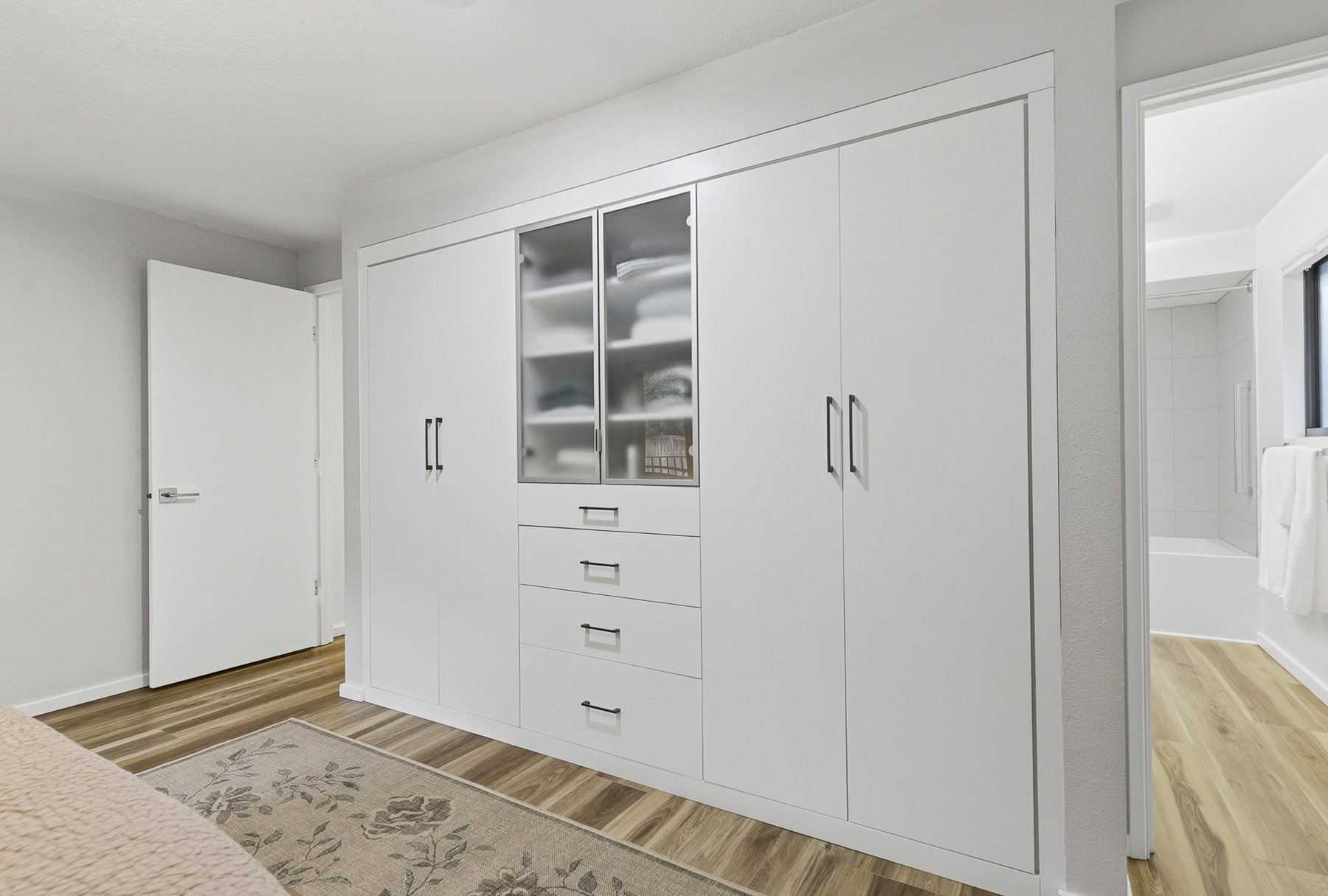 Modern flush built-in wardrobe in a home that is for sale in Vancouver, WA