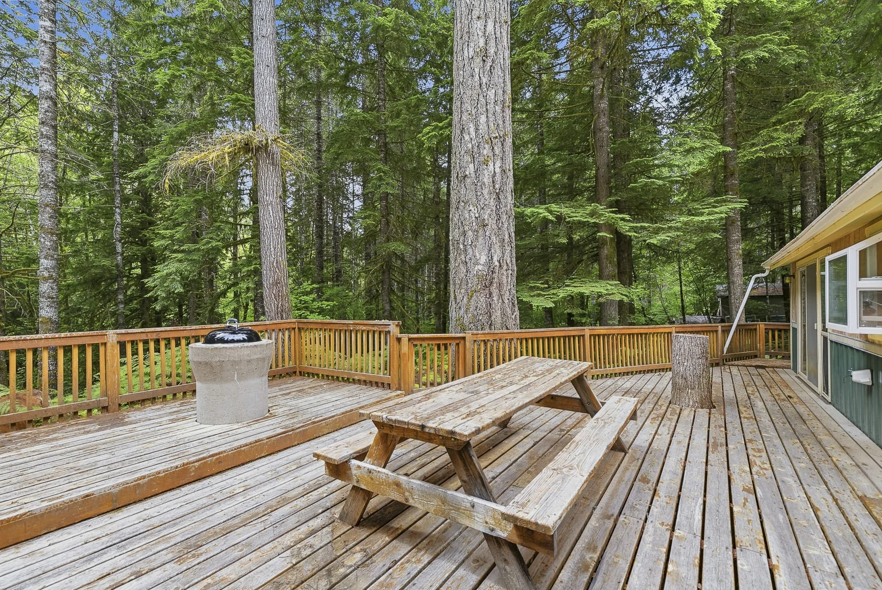 Scenic view from the deck of a rustic Northwoods vacation property