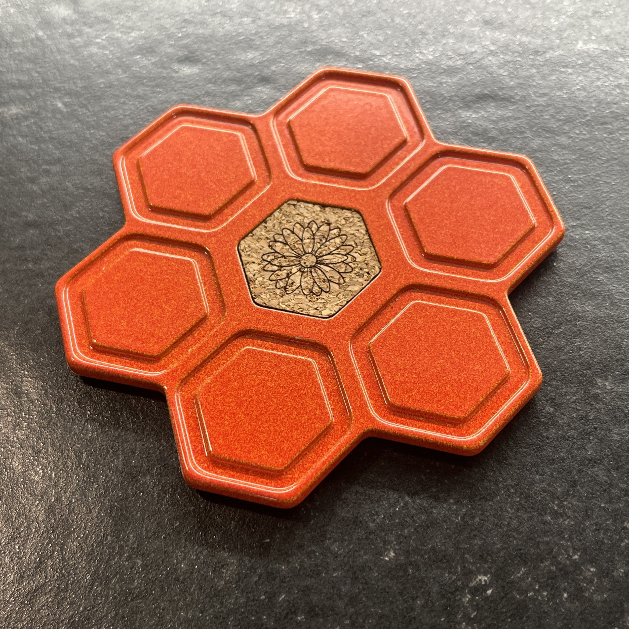Burnt Orange - Honeycomb Drink Coaster