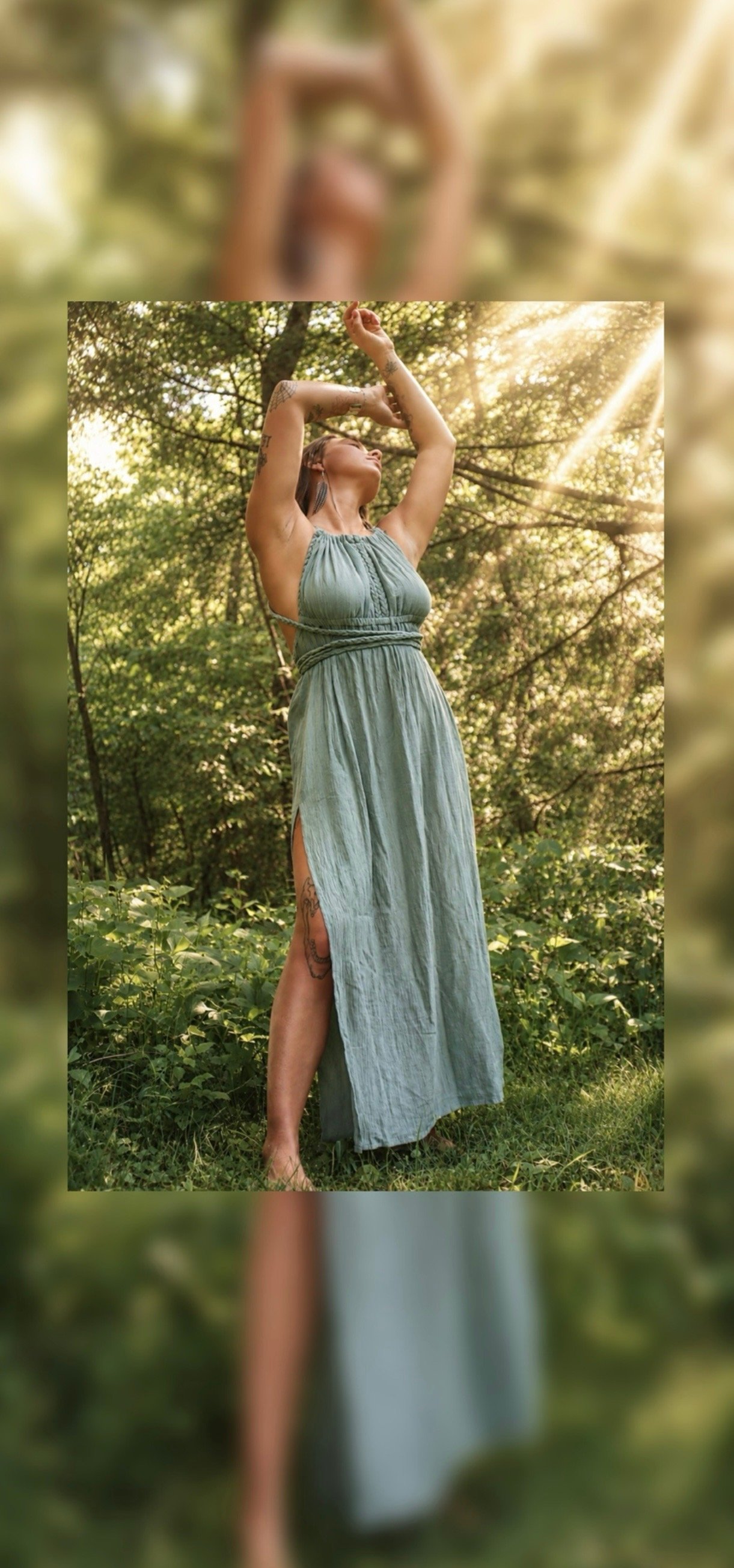 Sage Braid Dress