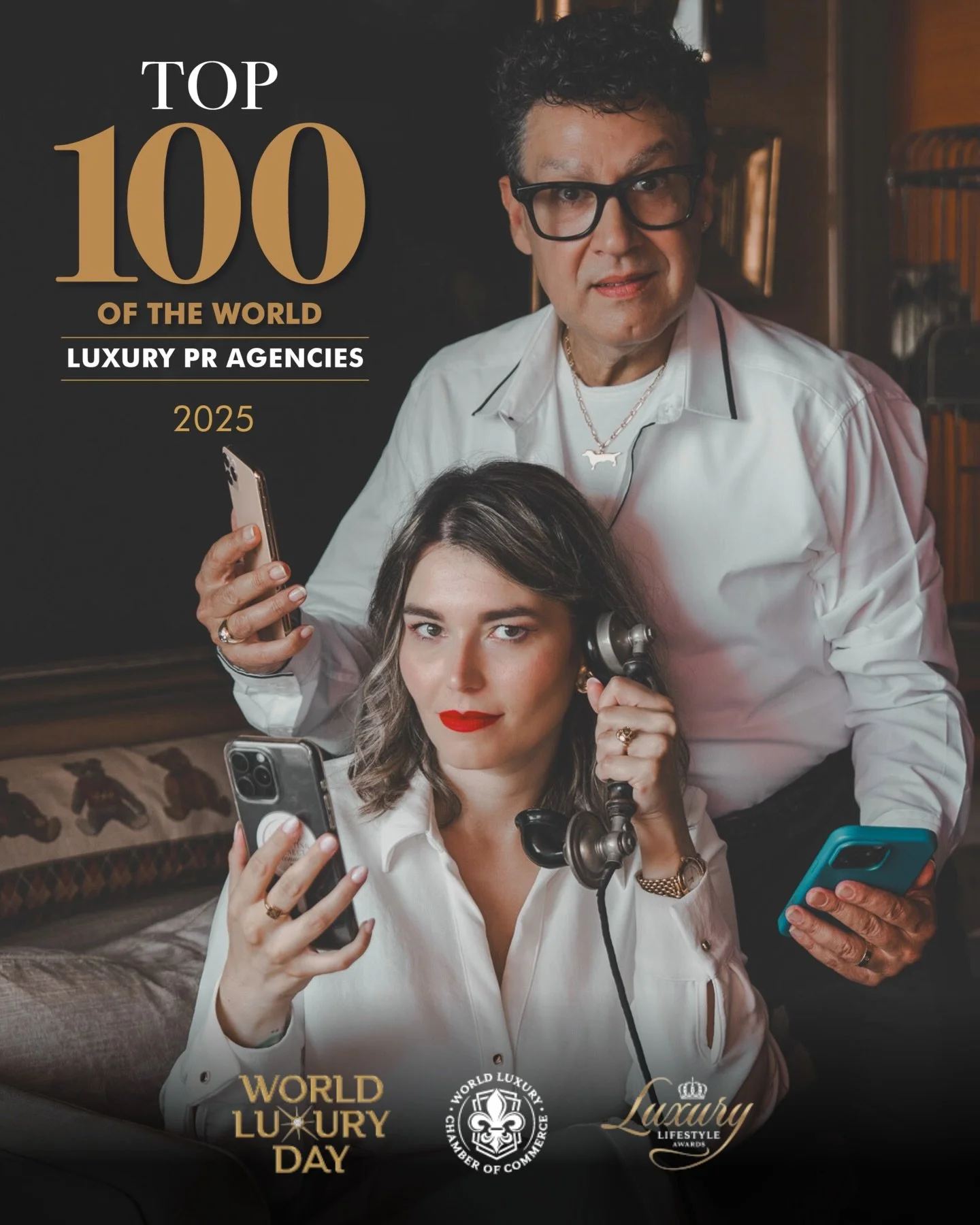 We are proud to share that our agency has been recognized among the TOP 100 Luxury PR Agencies of the World, in celebration of the inaugural World Luxury Day, an initiative supported by Luxury Lifestyle Awards and the World Luxury Chamber of Commerce
