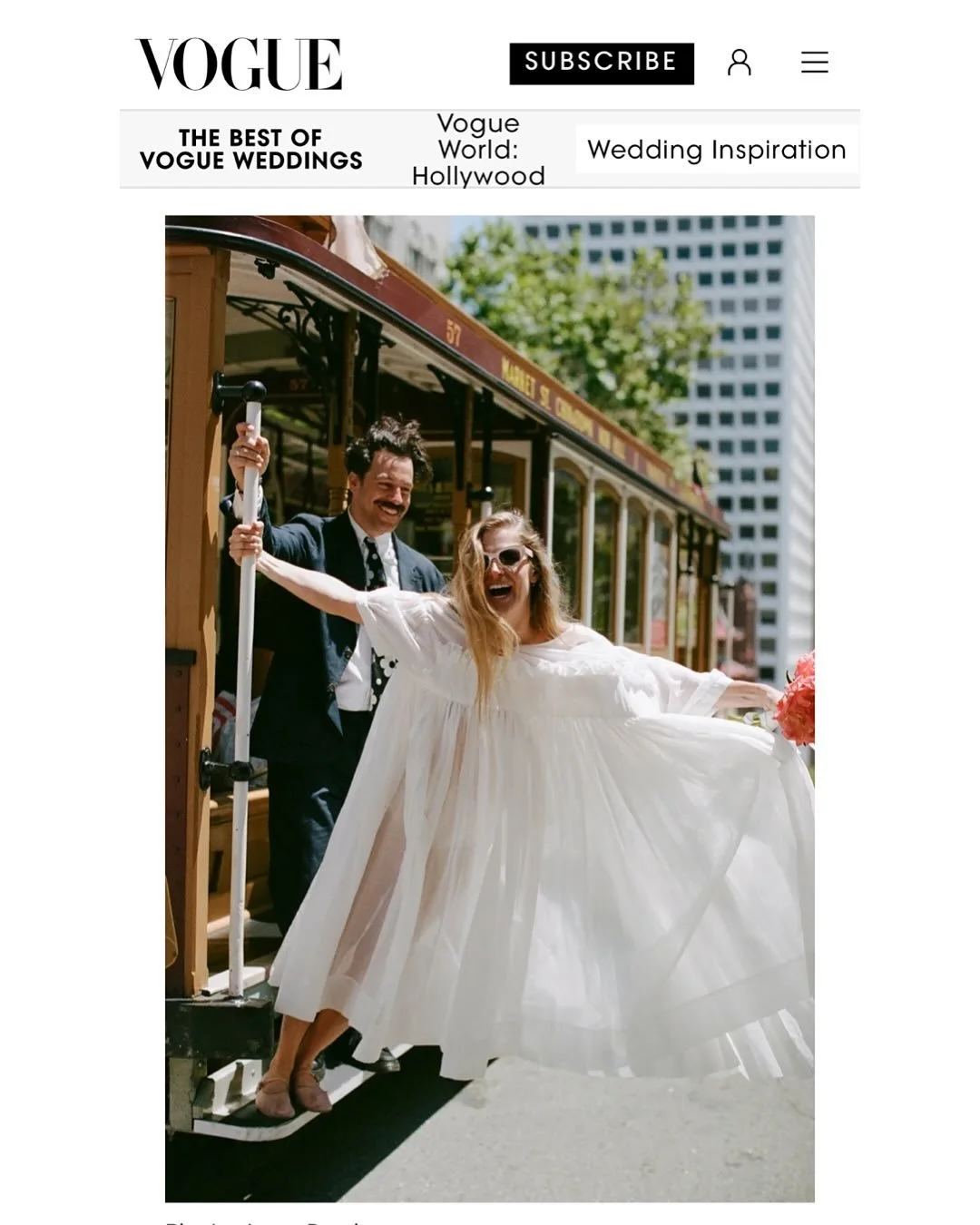 Madeline and Nick featured in Vogue! 

Big love to @moore_madeline and @4land The high notes, the transparency, the big laughs, and always the best garments for our bodies. 

Dress: @mollygoddard 
Venue: San Francisco City Hall and @riverelectric whi
