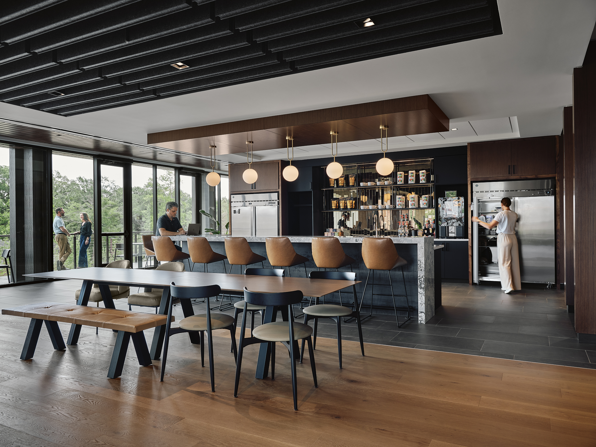 Architectural photography of the Jones Capital Corporate Headquarters in Midtown Hattiesburg, MS. Designed by Wier Boerner Allen (WBA) Architecture, this 80,000-square-foot Class A office building serves as the global hub for Jones Logistics and Jone