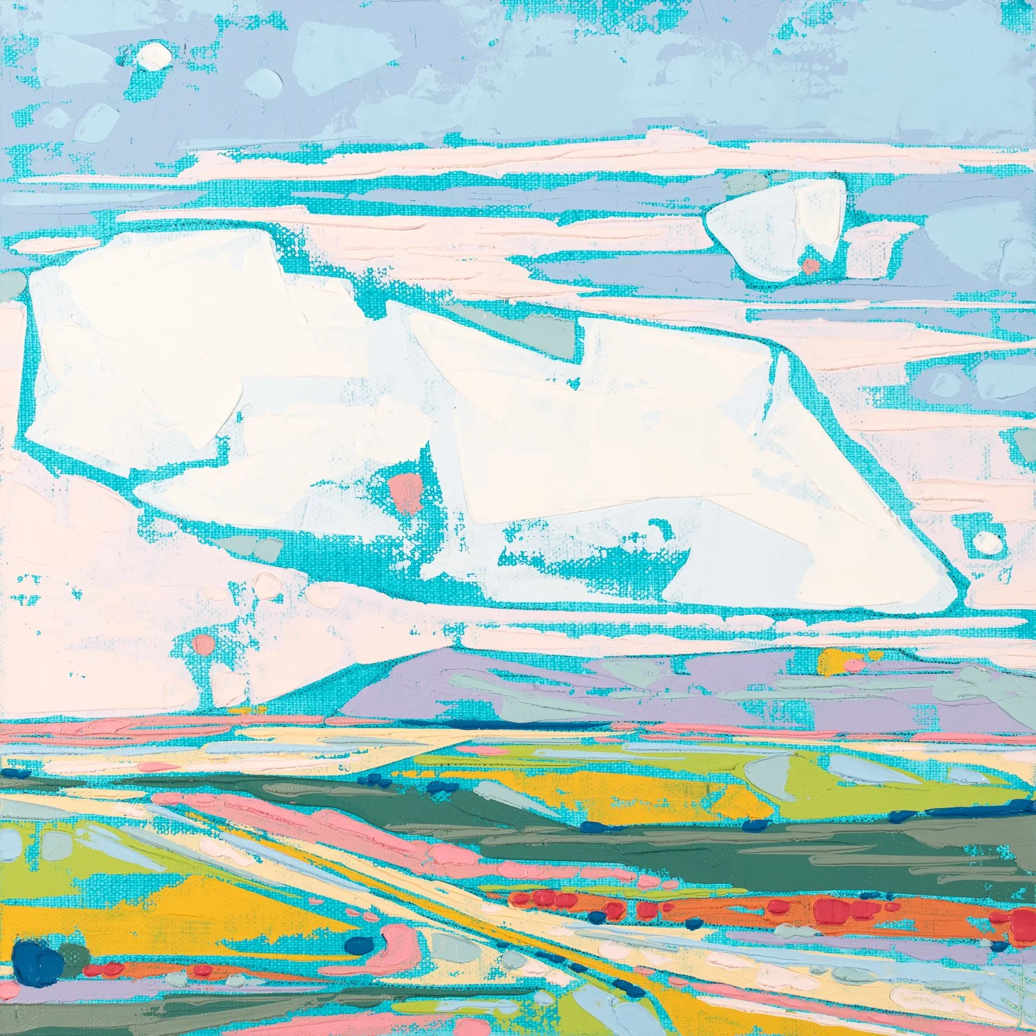 A Clear View, II - 8" x 8", mixed media on panel