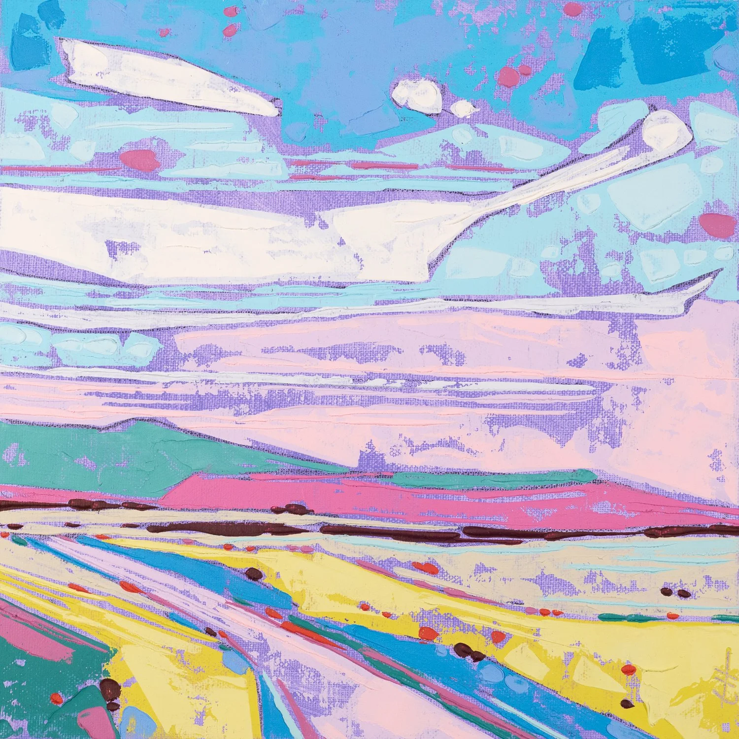 A Clear View, VI - 8" x 8", mixed media on panel