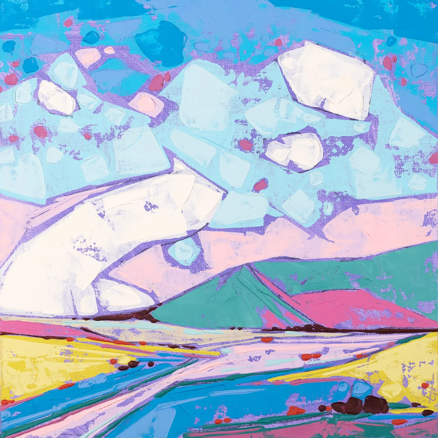 A Clear View, IV - 8" x 8", mixed media on panel