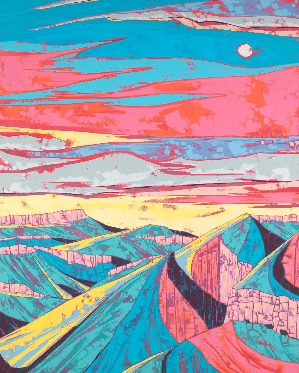 Morning's Levitation, oil + cold wax on canvas, 50 x 40", 2024