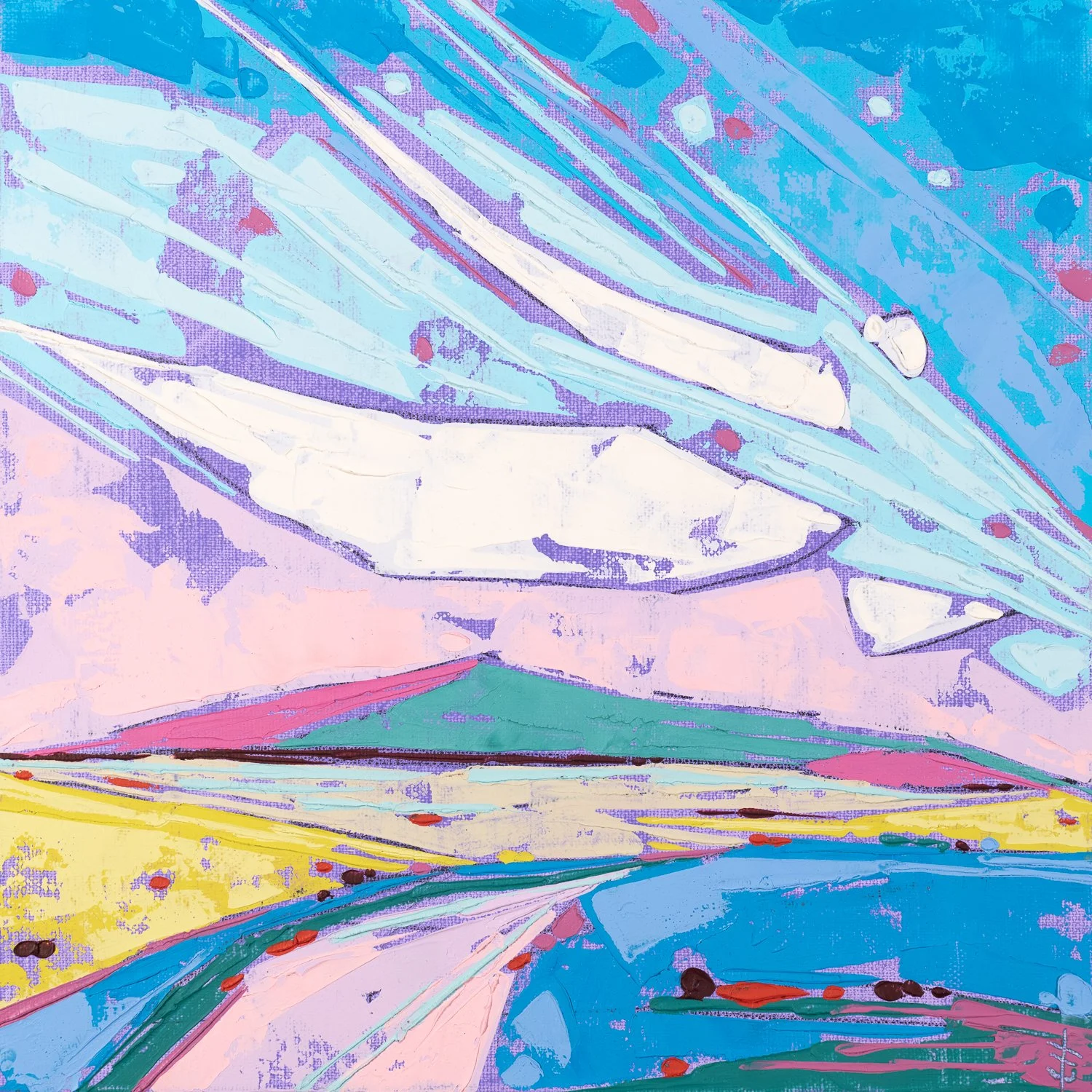 A Clear View, V - 8" x 8", mixed media on panel