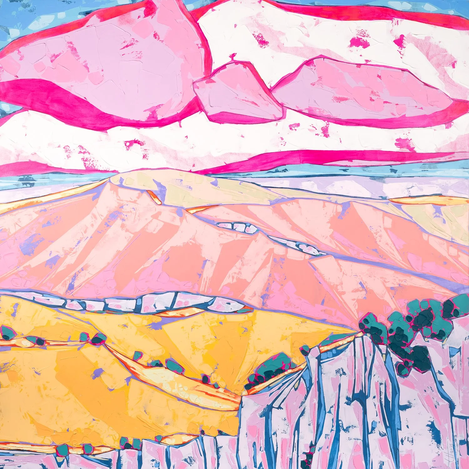 D-19, 30" x 30", mixed media on panel 