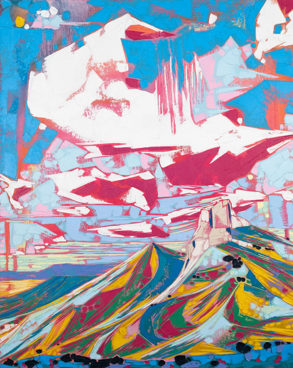 Autumn Afternoon, oil + cold wax on canvas, 20 x 16", 2023