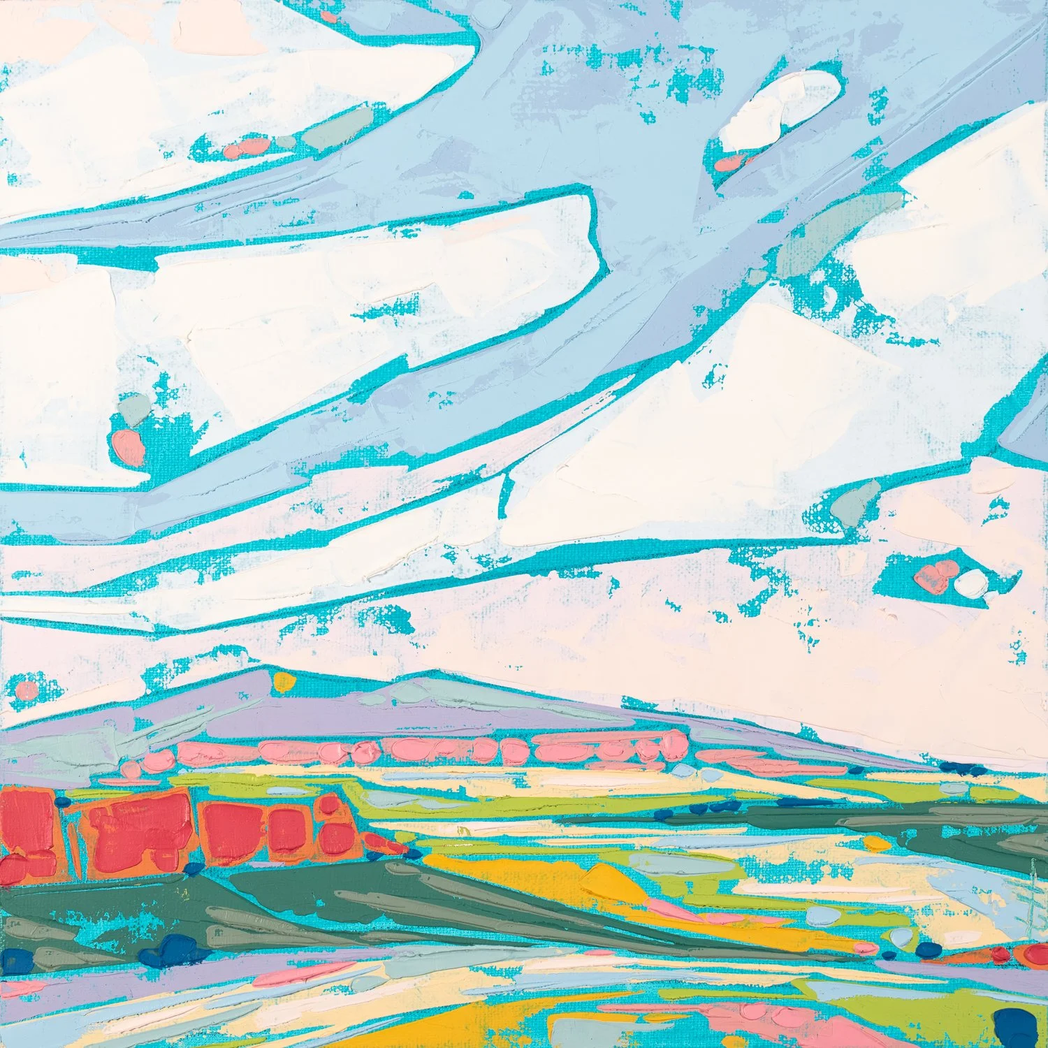 A Clear View, III - 8" x 8", mixed media on panel