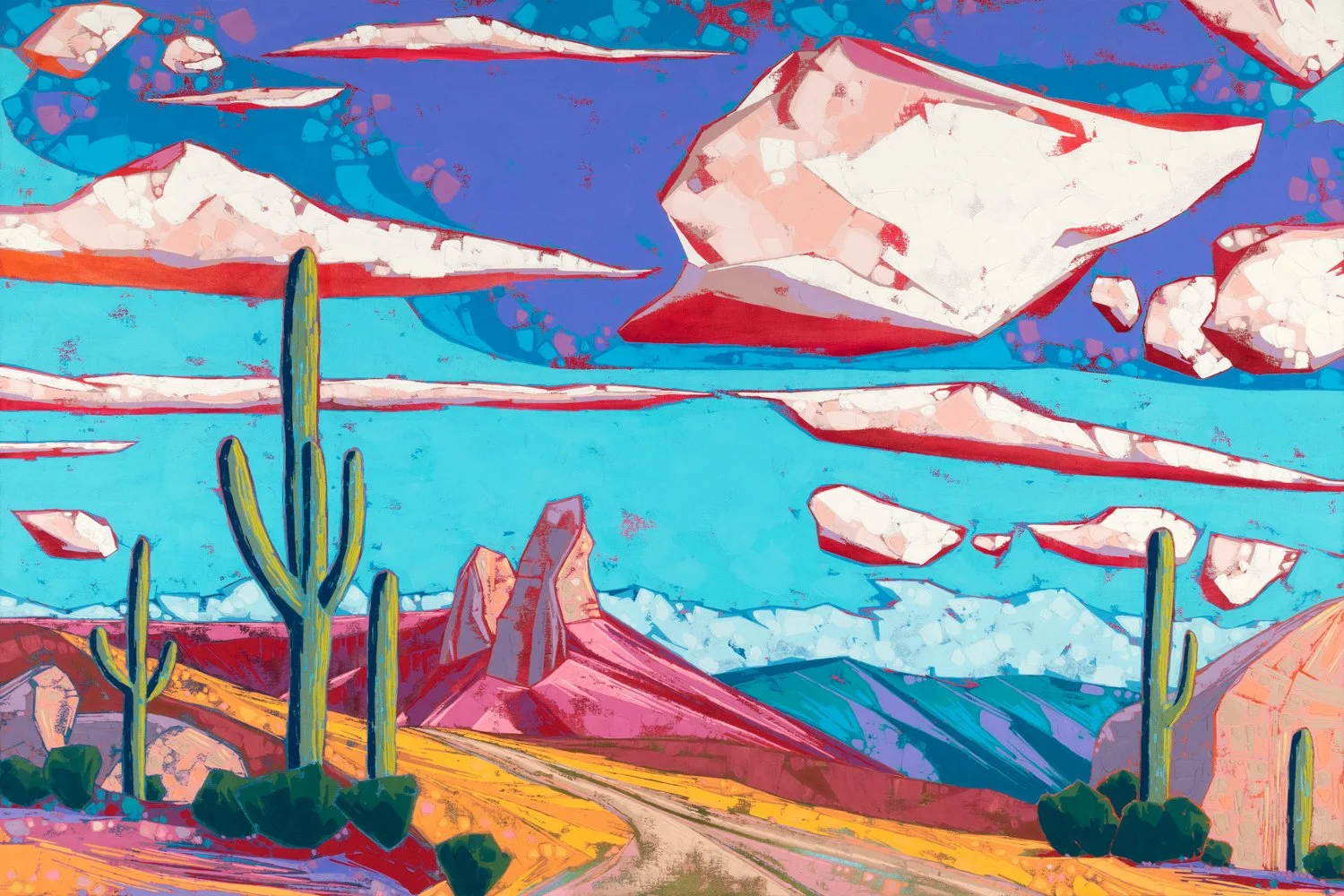 Before Dawn, oil + cold wax on canvas, 40 x 60", 2024