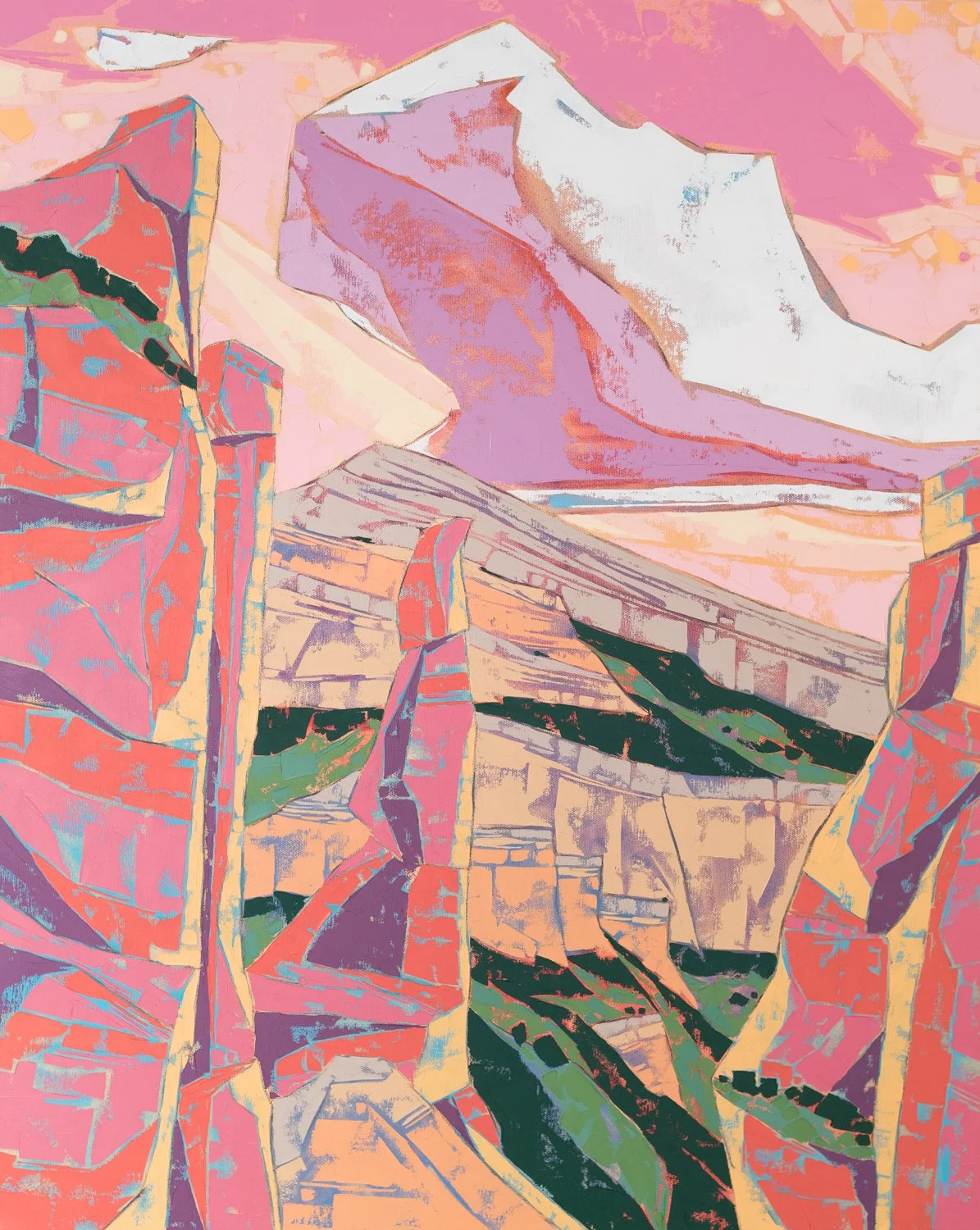 Desert Glow, oil + cold wax on canvas, 20 x 16", 2023