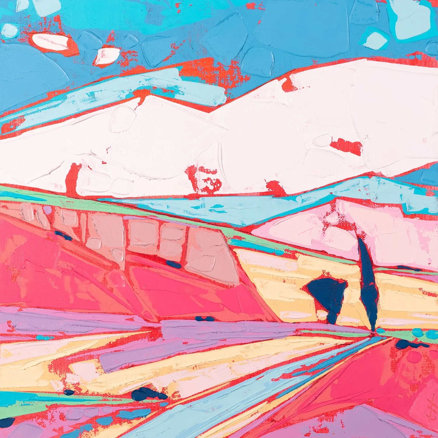 A Clear View, VIII - 8" x 8", mixed media on panel