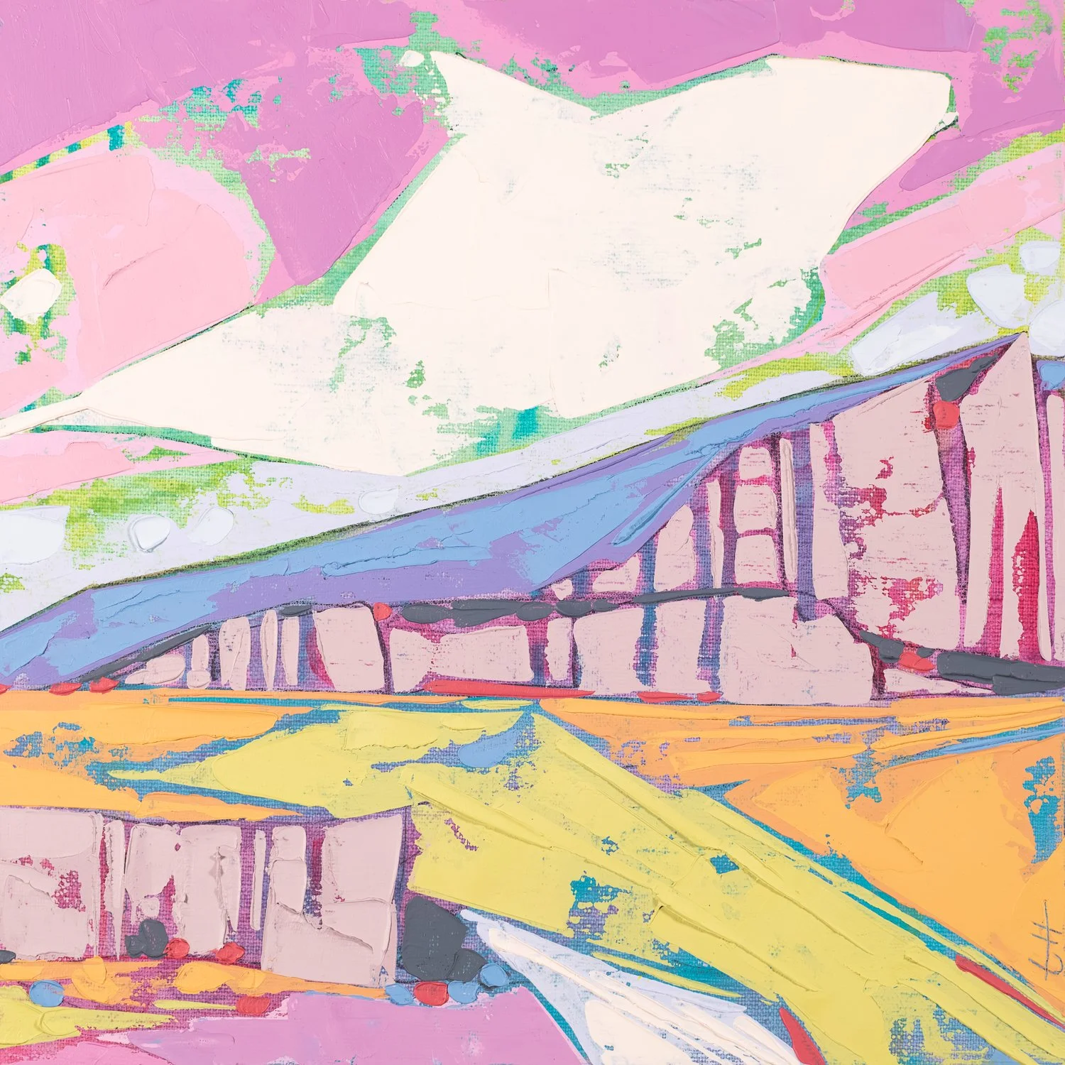 A Clear View, XIV - 8" x 8", mixed media on panel