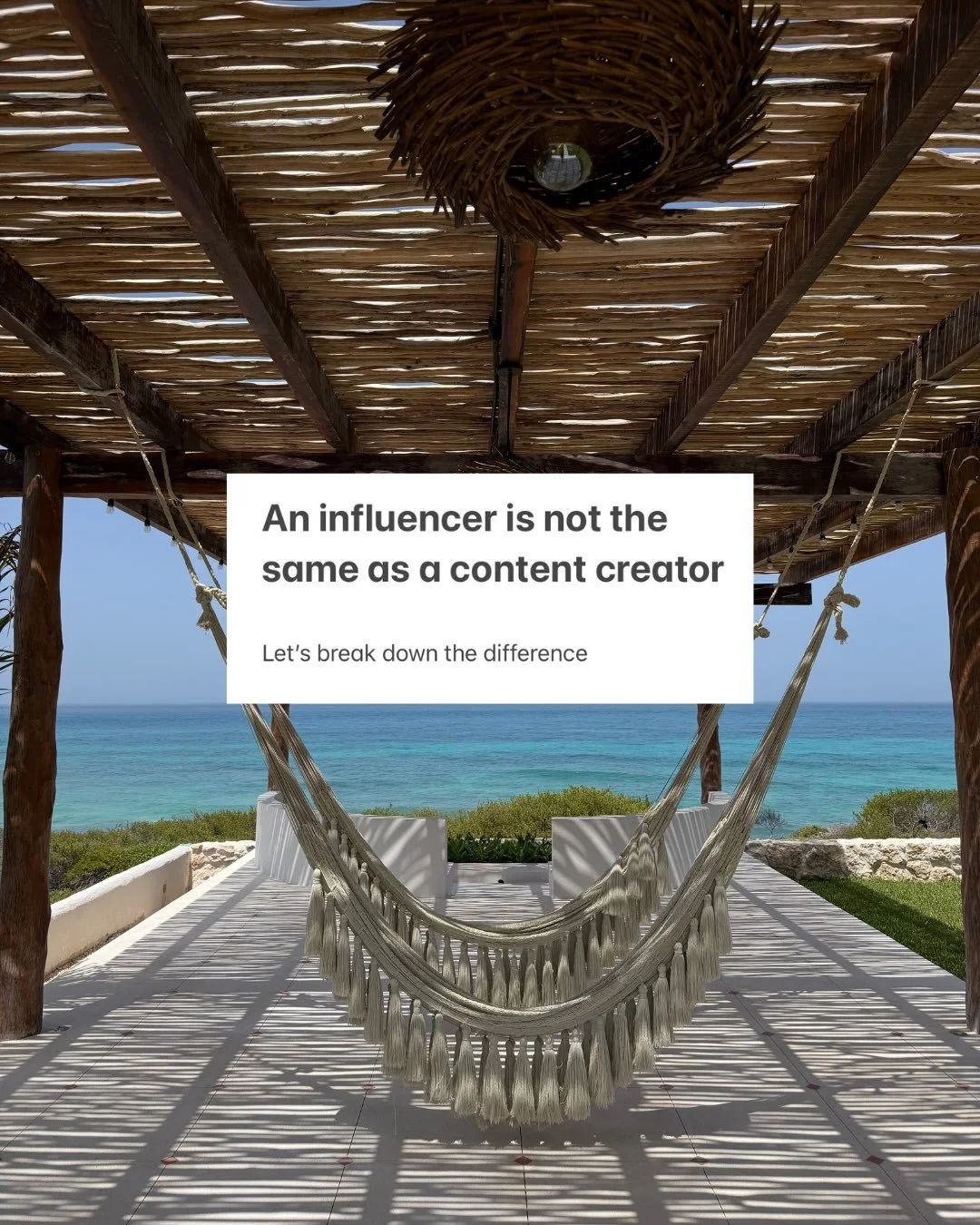 Hotel marketers and villa owners, let&rsquo;s have a conversation. 🤝🏼 

Knowing the key differences between hiring an influencer for your property and hiring a creator, the goal for each of them, and the final result they yield is imperative inform